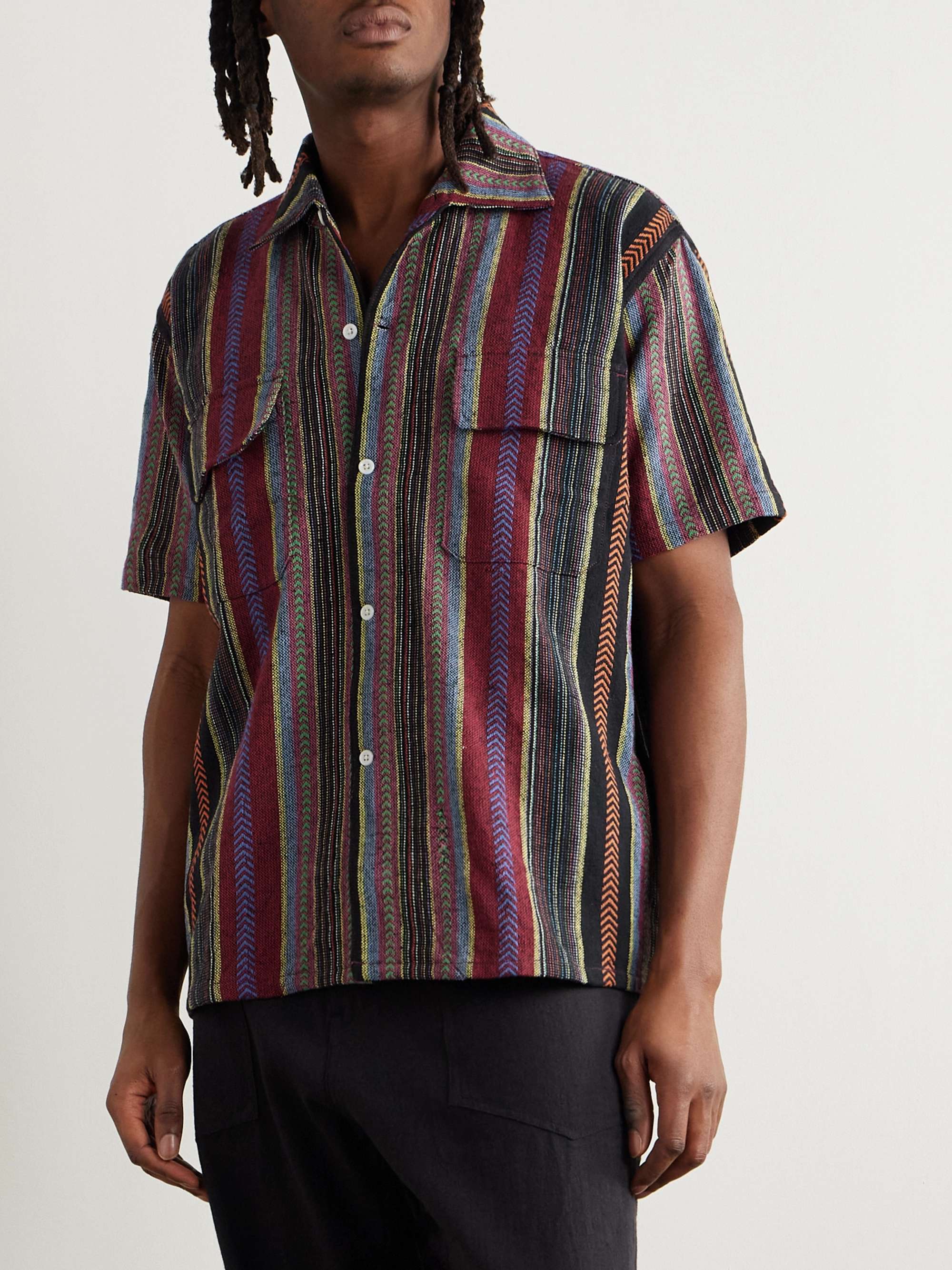 50s Milano Camp-Collar Jacquard-Knit Cotton Shirt view