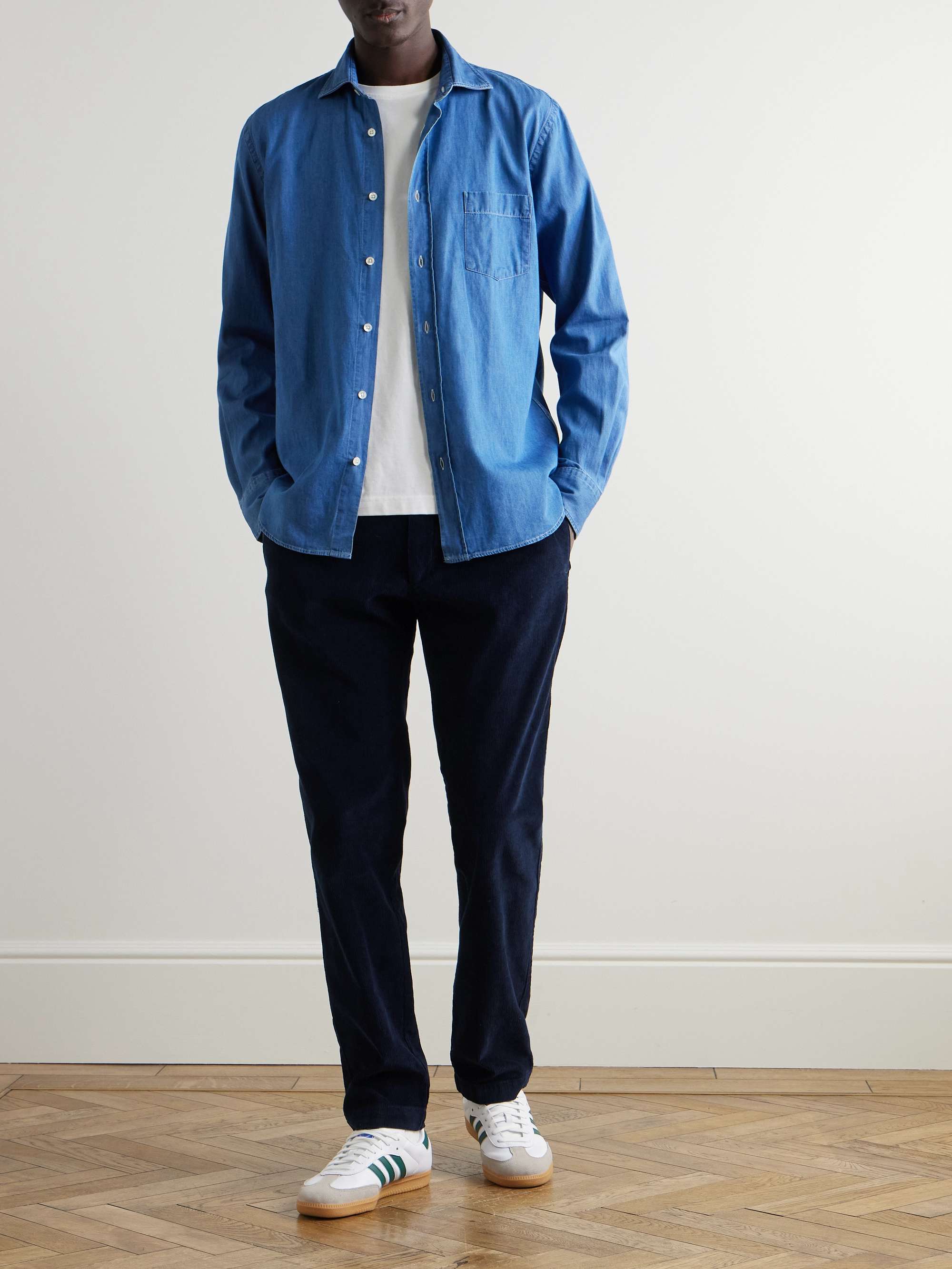 Tanker Slim-Fit Straight-Leg Cotton-Corduroy Drawstring Trousers view
