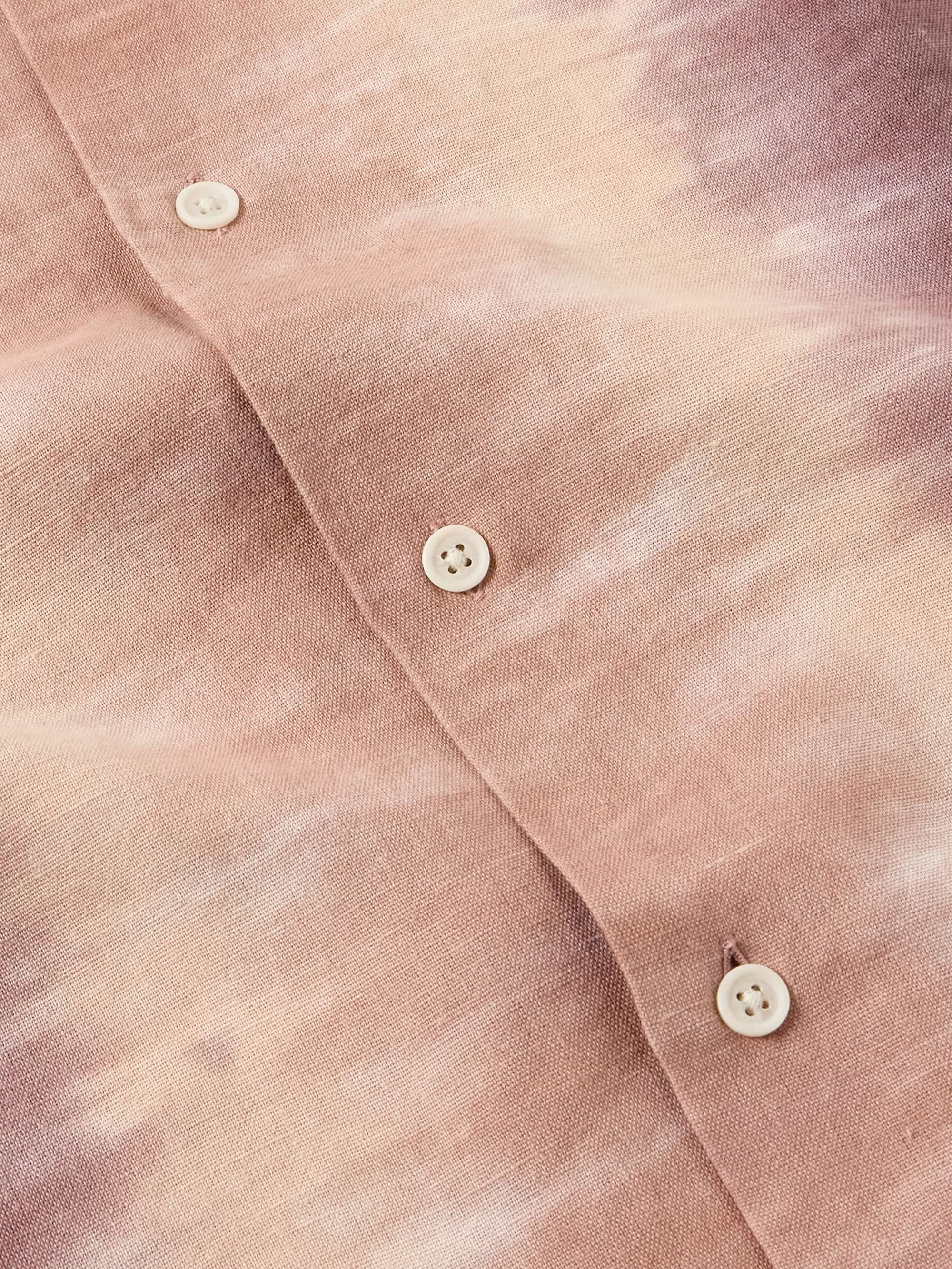 Cosmic Camp-Collar Tie-Dyed Linen and Cotton-Blend Shirt view