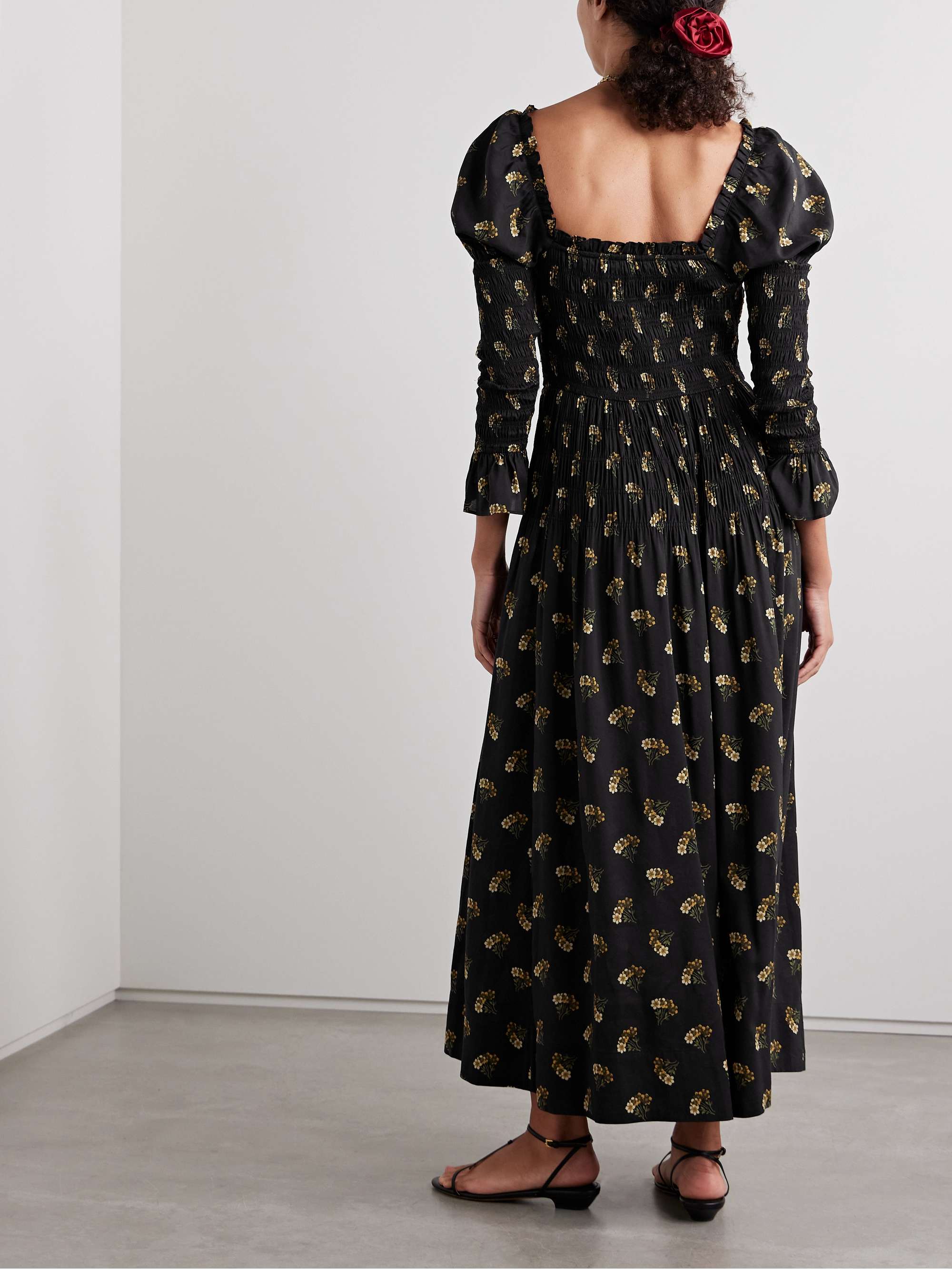 Wilmina shirred floral-print cotton-blend maxi dress view