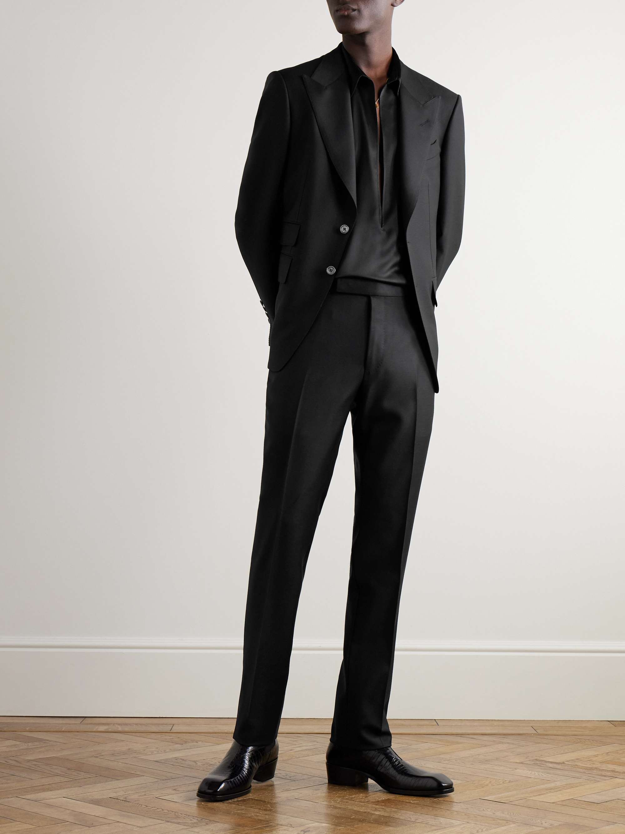 Shelton Slim-Fit Wool and Mohair-Blend Trousers view