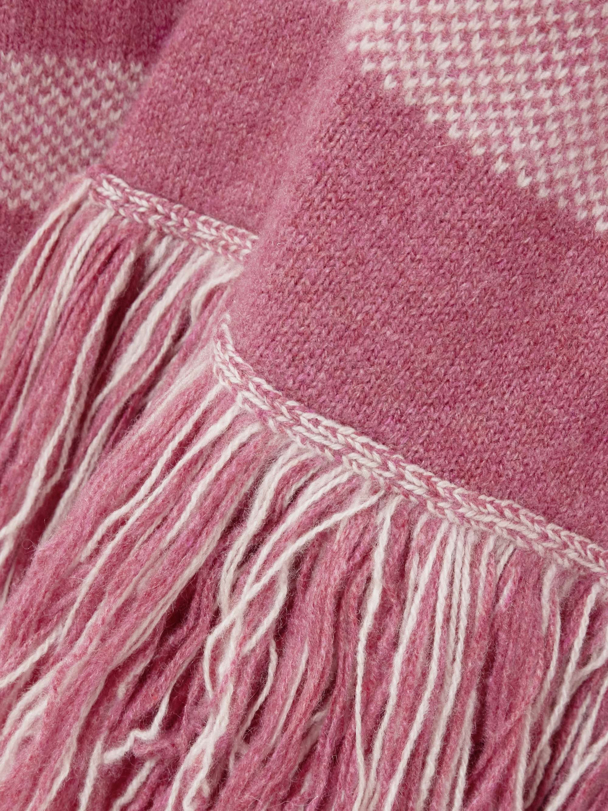 Subway belted fringed striped cashmere cardigan view