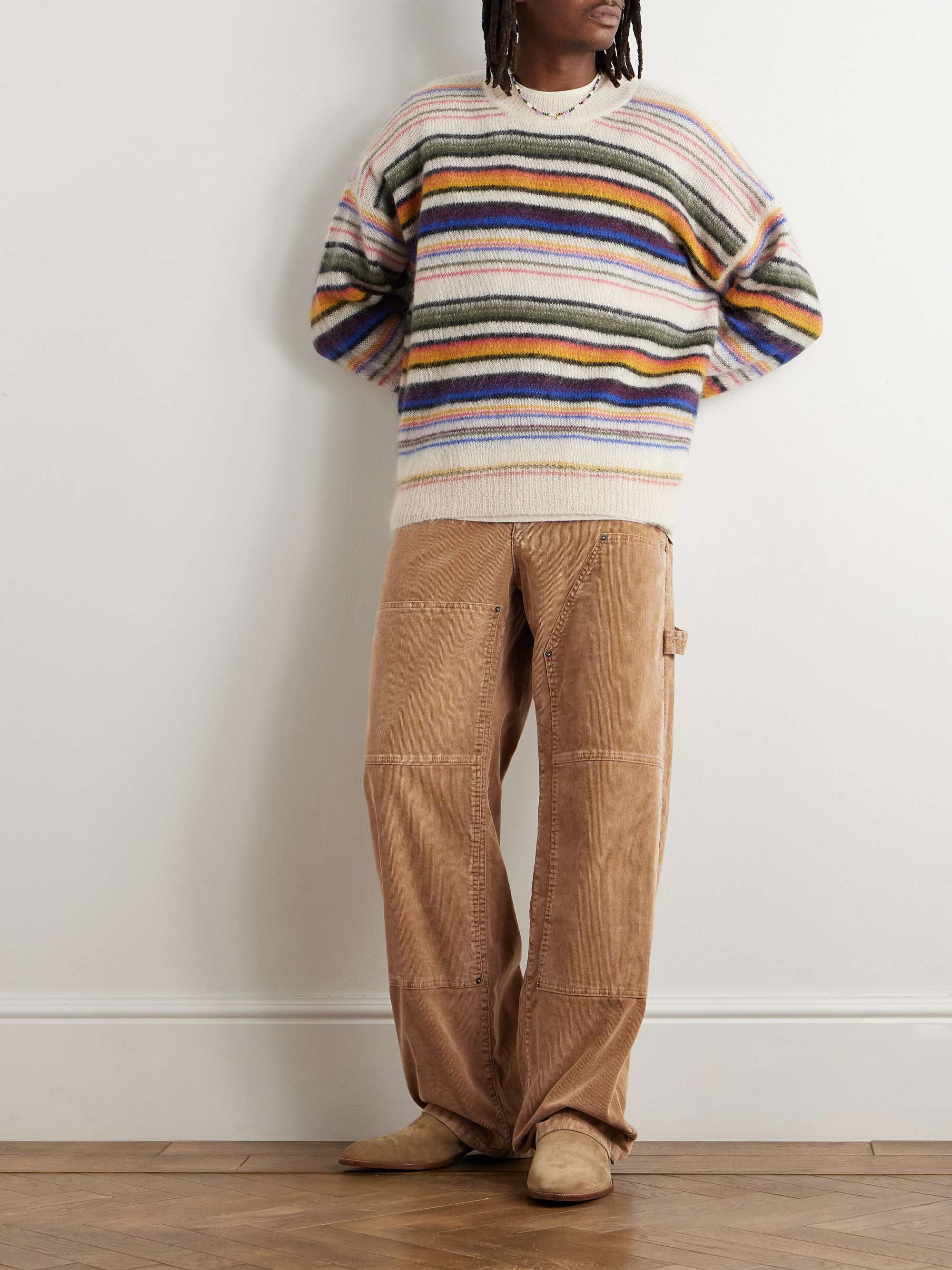 Lorson Wide-Leg Double-Knee Cotton-Blend Corduroy Trousers view