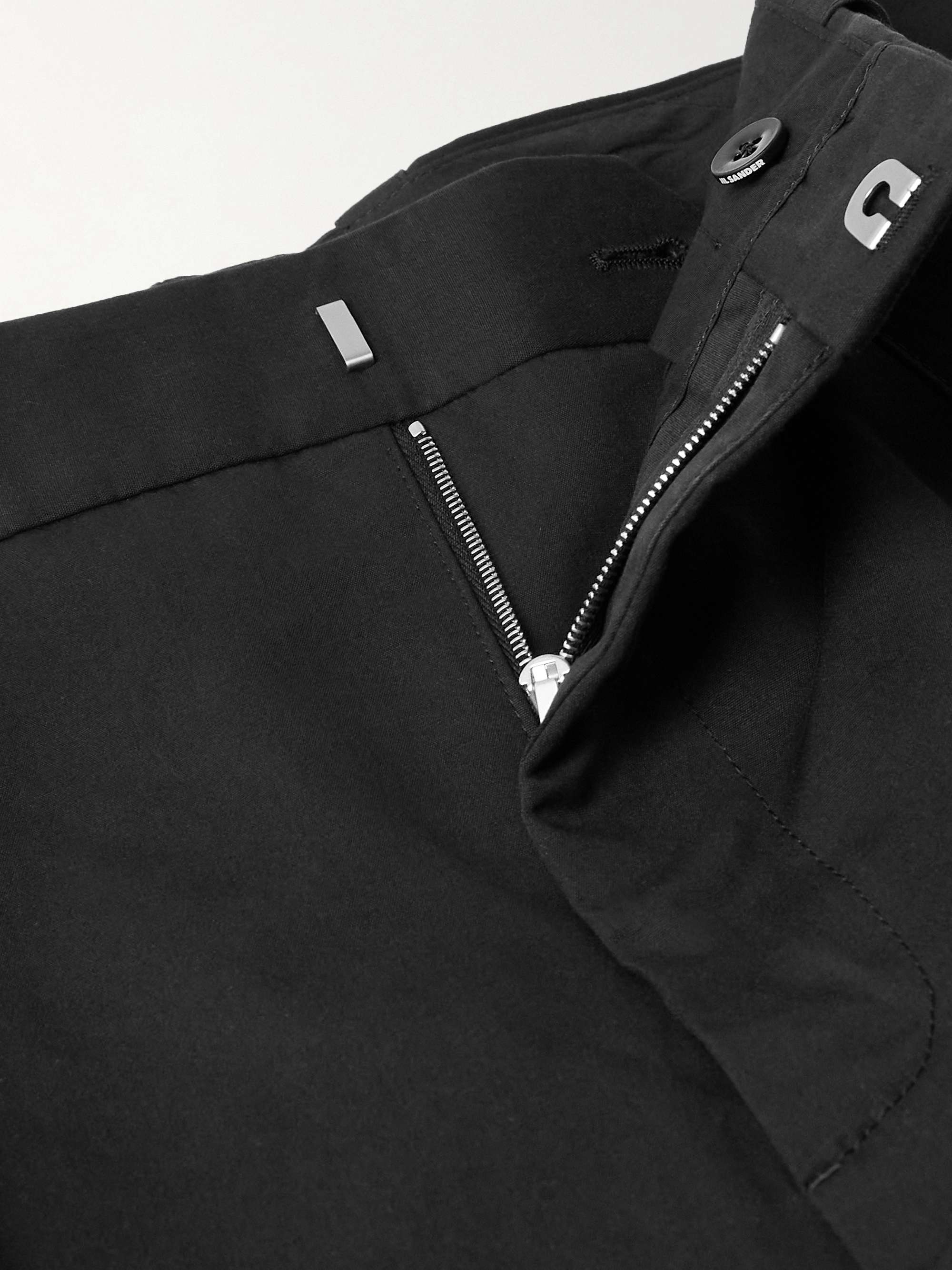 Cropped Straight-Leg Belted Cotton and Silk-Blend Poplin Trousers view
