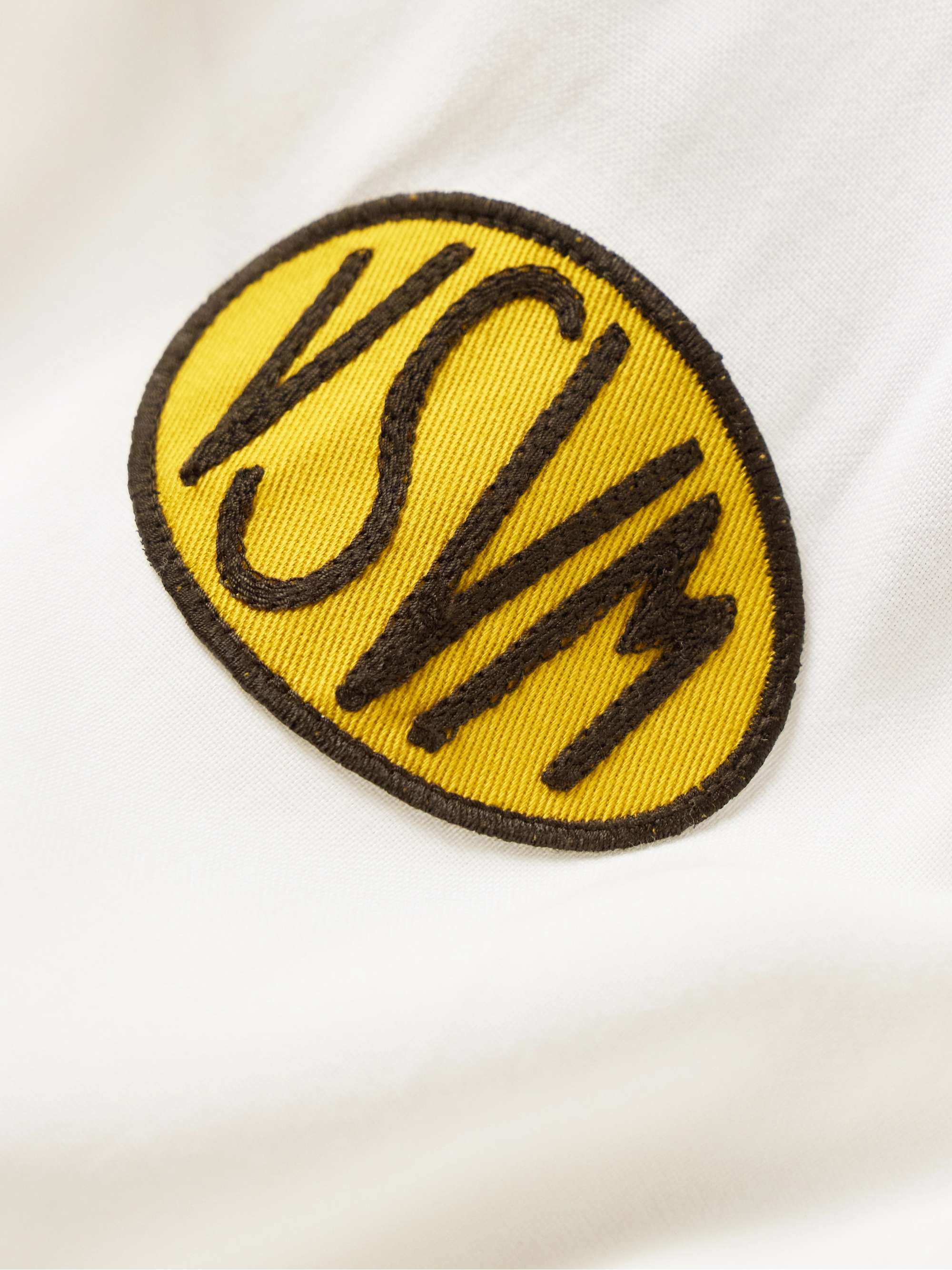 Keesey Convertible-Collar Appliquéd Embroidered Woven Shirt view