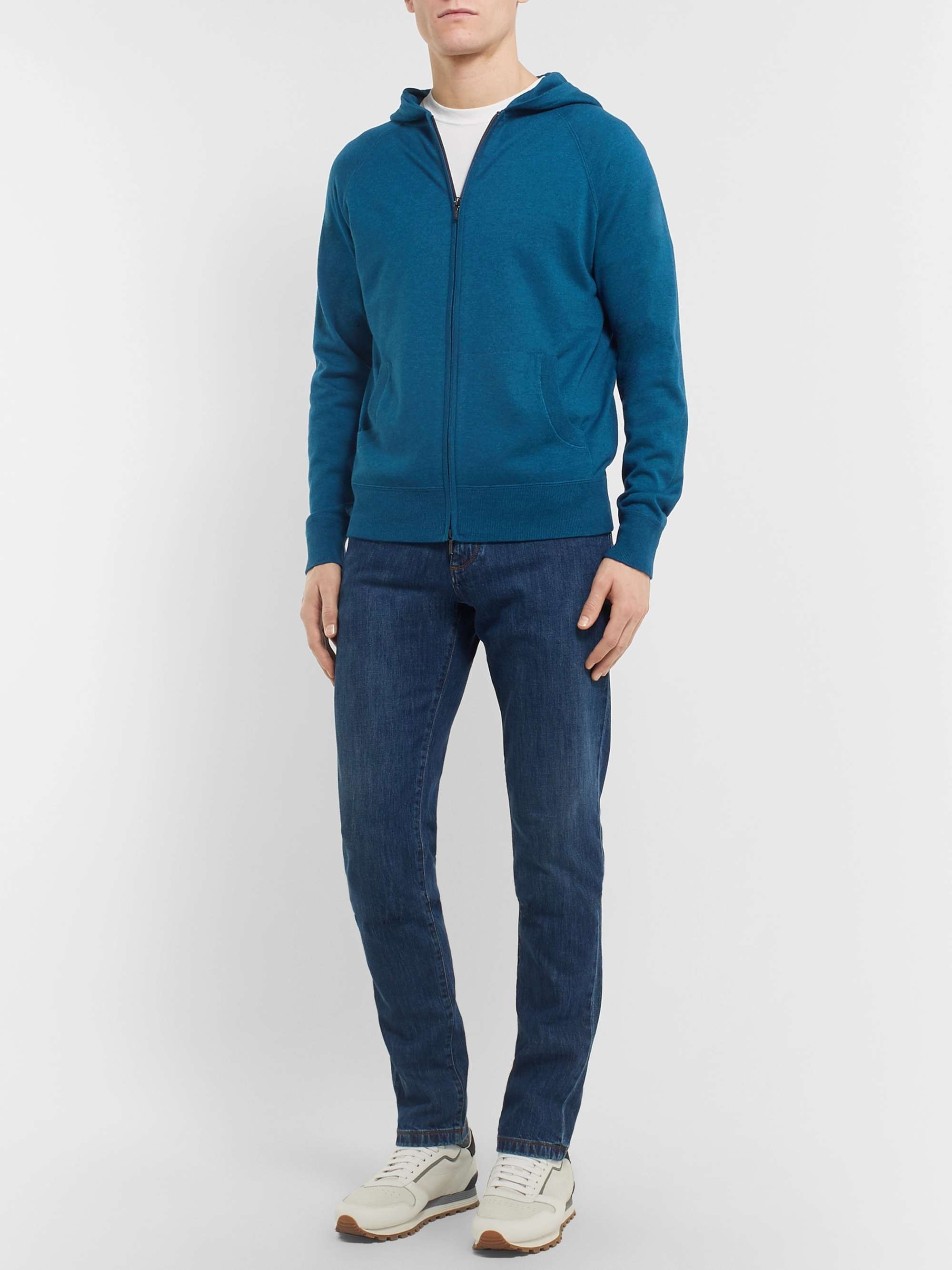 Portland Cashmere and Silk-Blend Zip-Up Hoodie view
