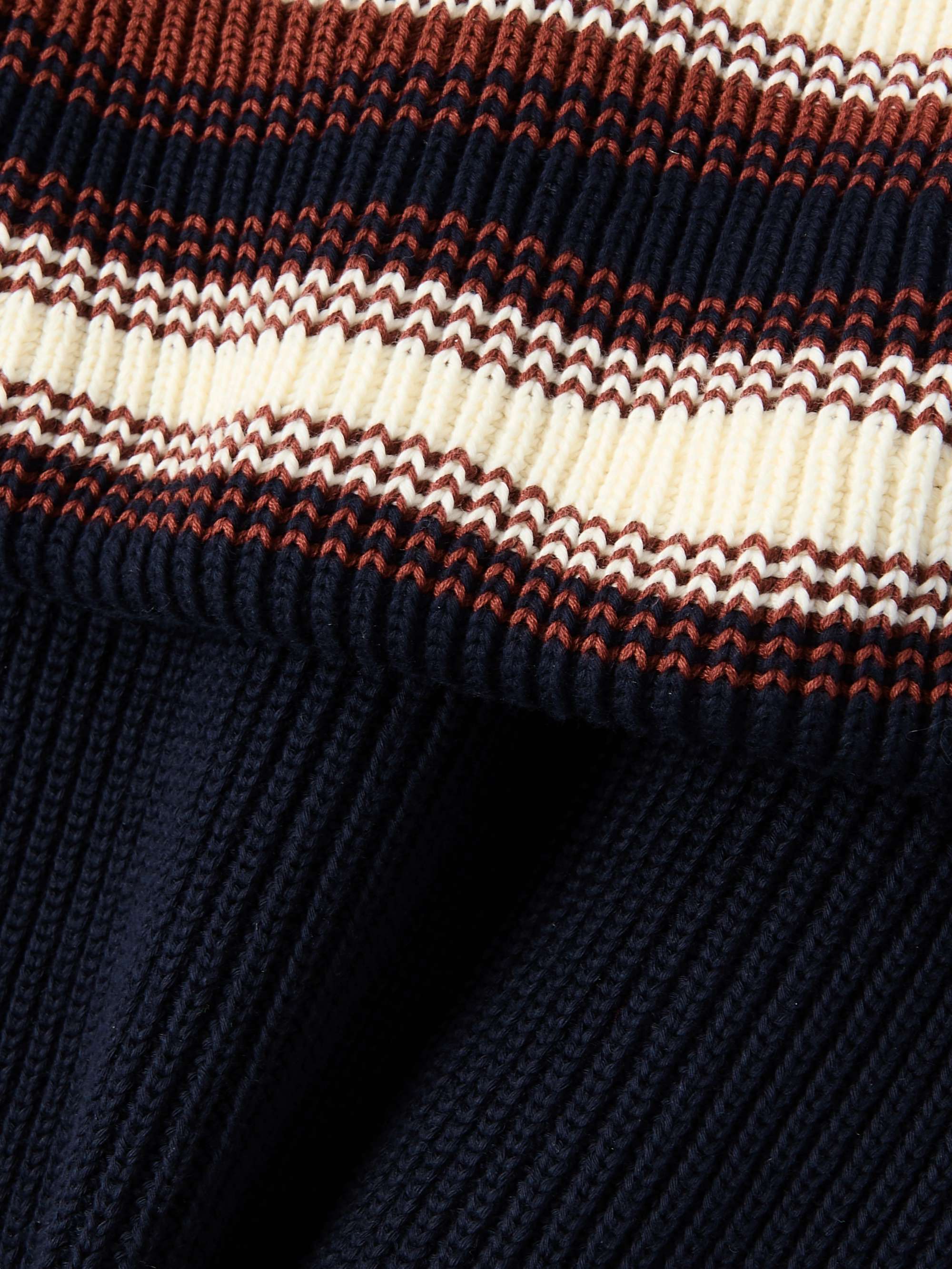 Layered ribbed striped cotton cardigan view