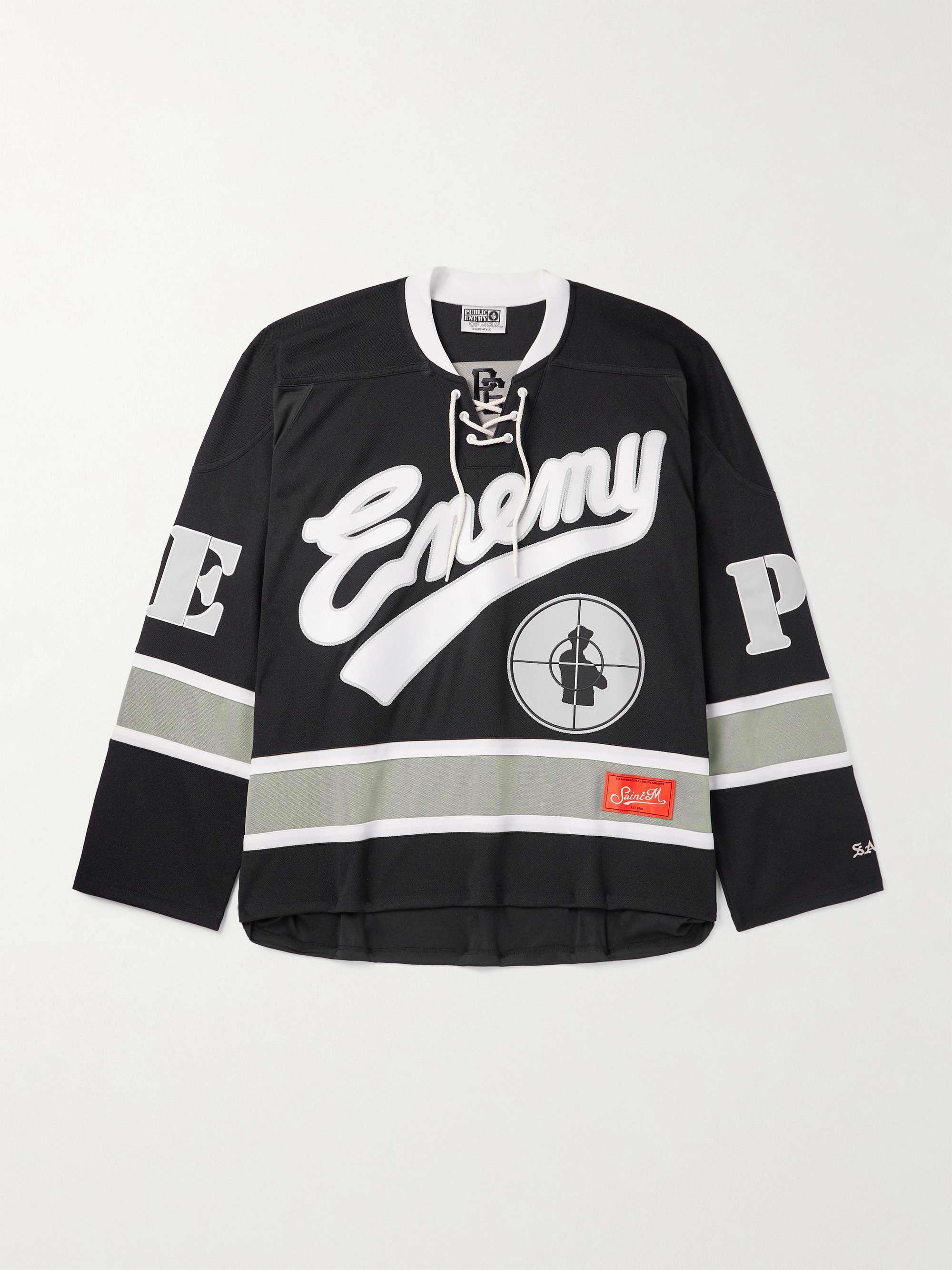 + Cactus Plant Flea Market Public Enemy Oversized Logo-Appliquéd Jersey T-Shirt hero visual