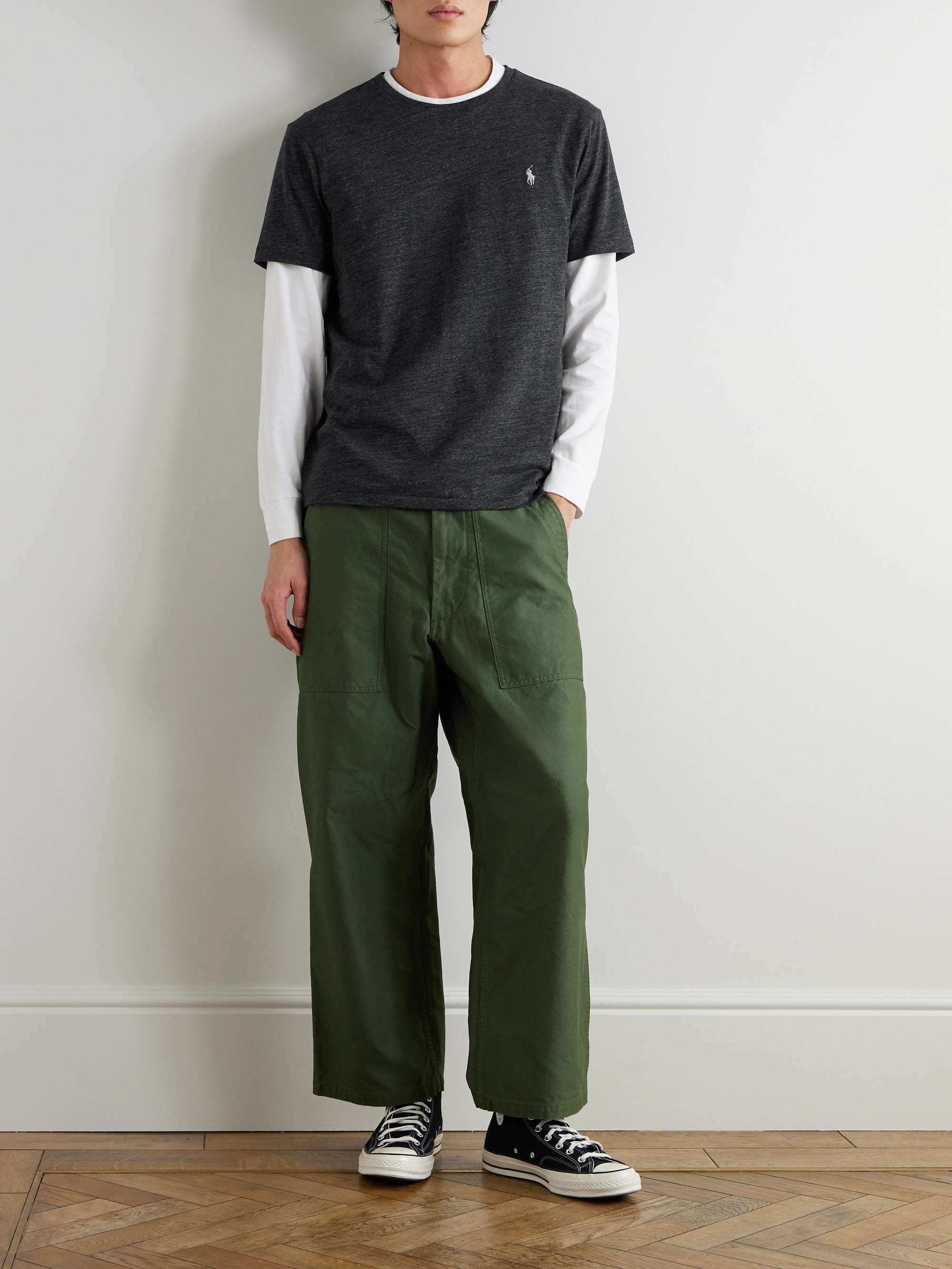 Slim-Fit Mélange Cotton-Jersey T-Shirt view