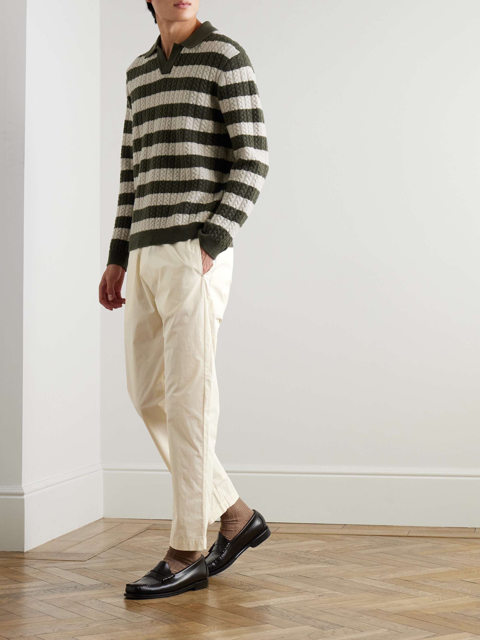 Bativoga Straight-Leg Garment-Dyed Cotton-Blend Trousers view