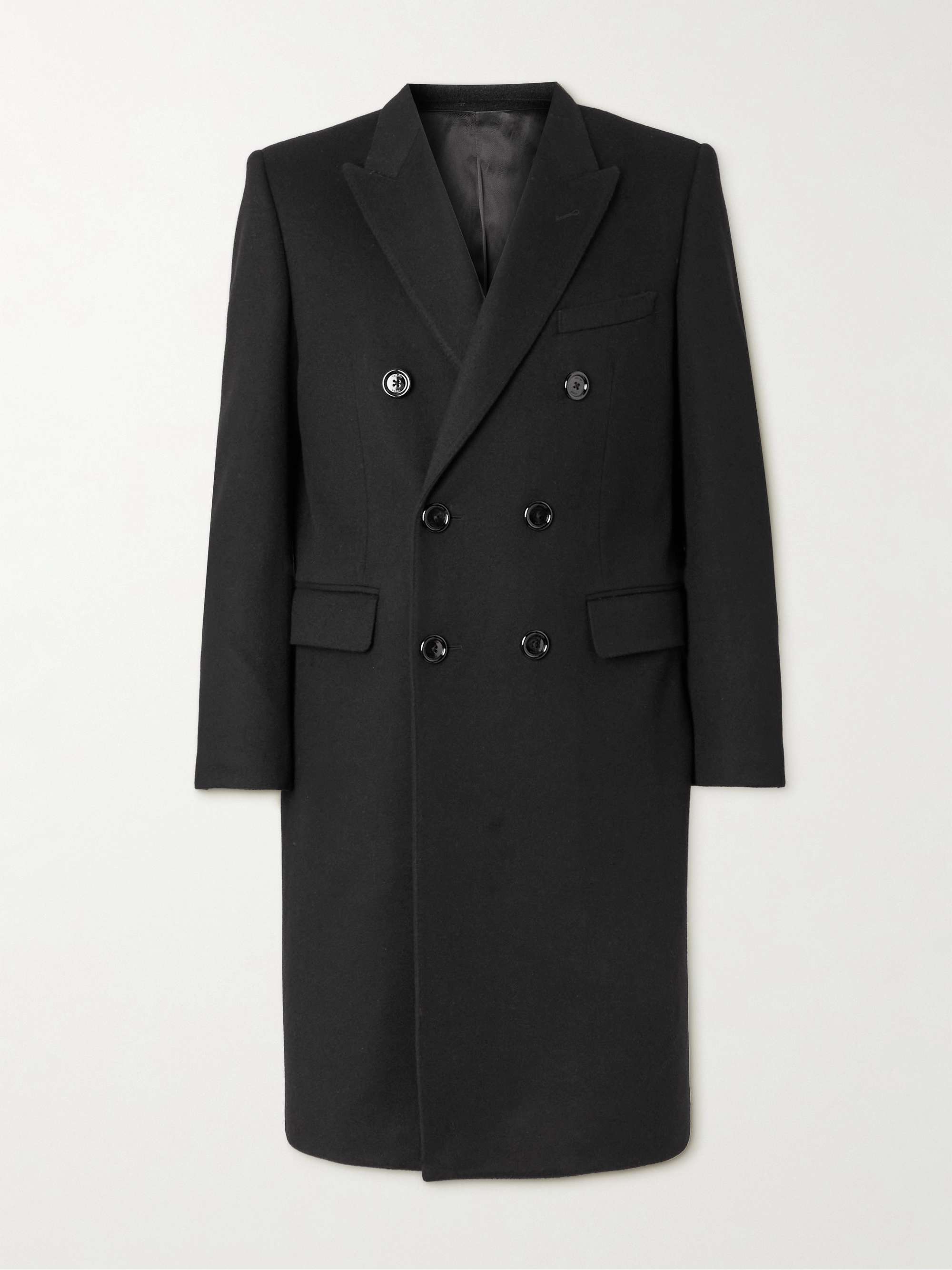 Slim-Fit Double-Breasted Wool Coat hero visual