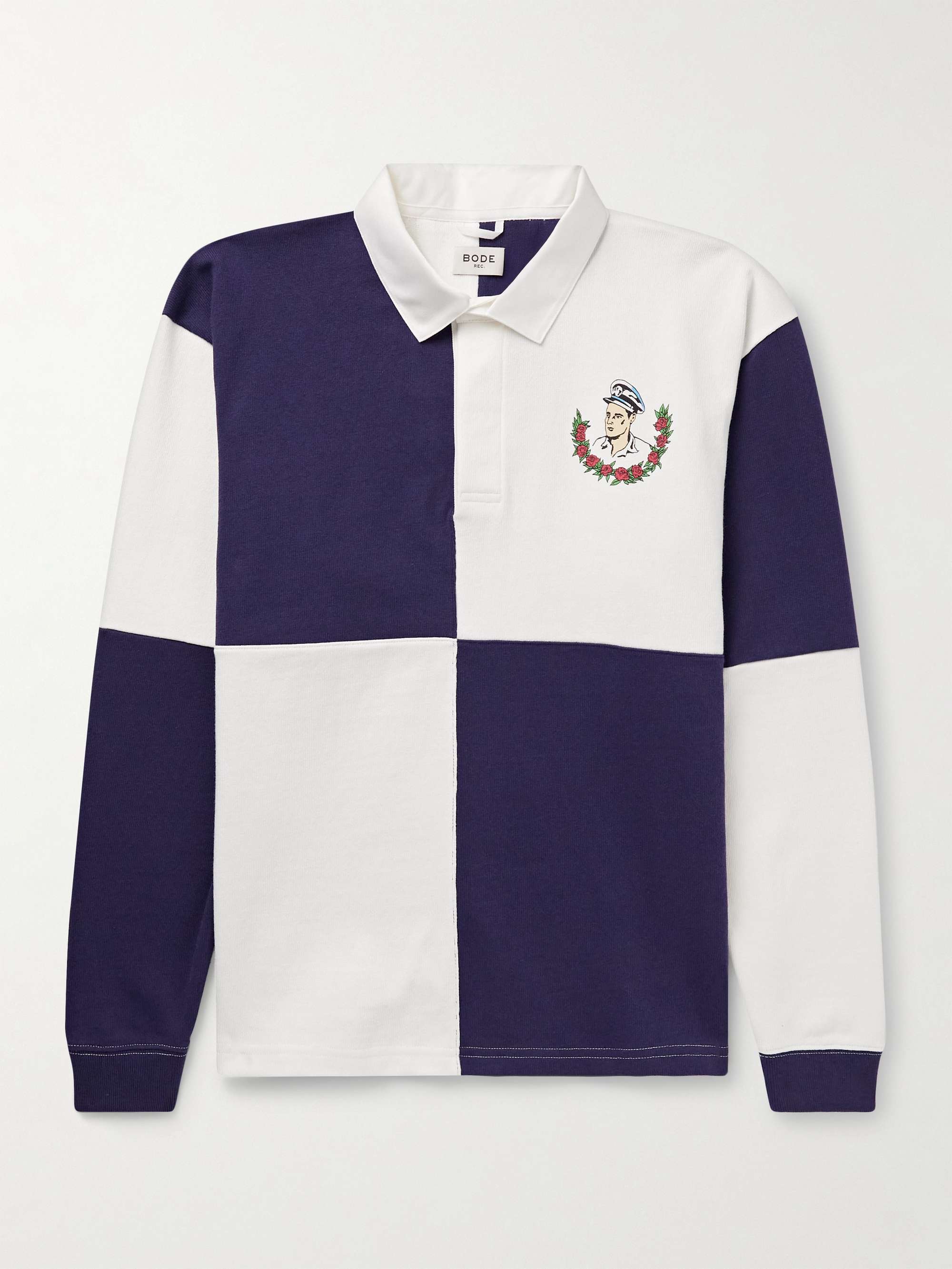 Grandfather Appliquéd Printed Cotton Polo Shirt hero visual