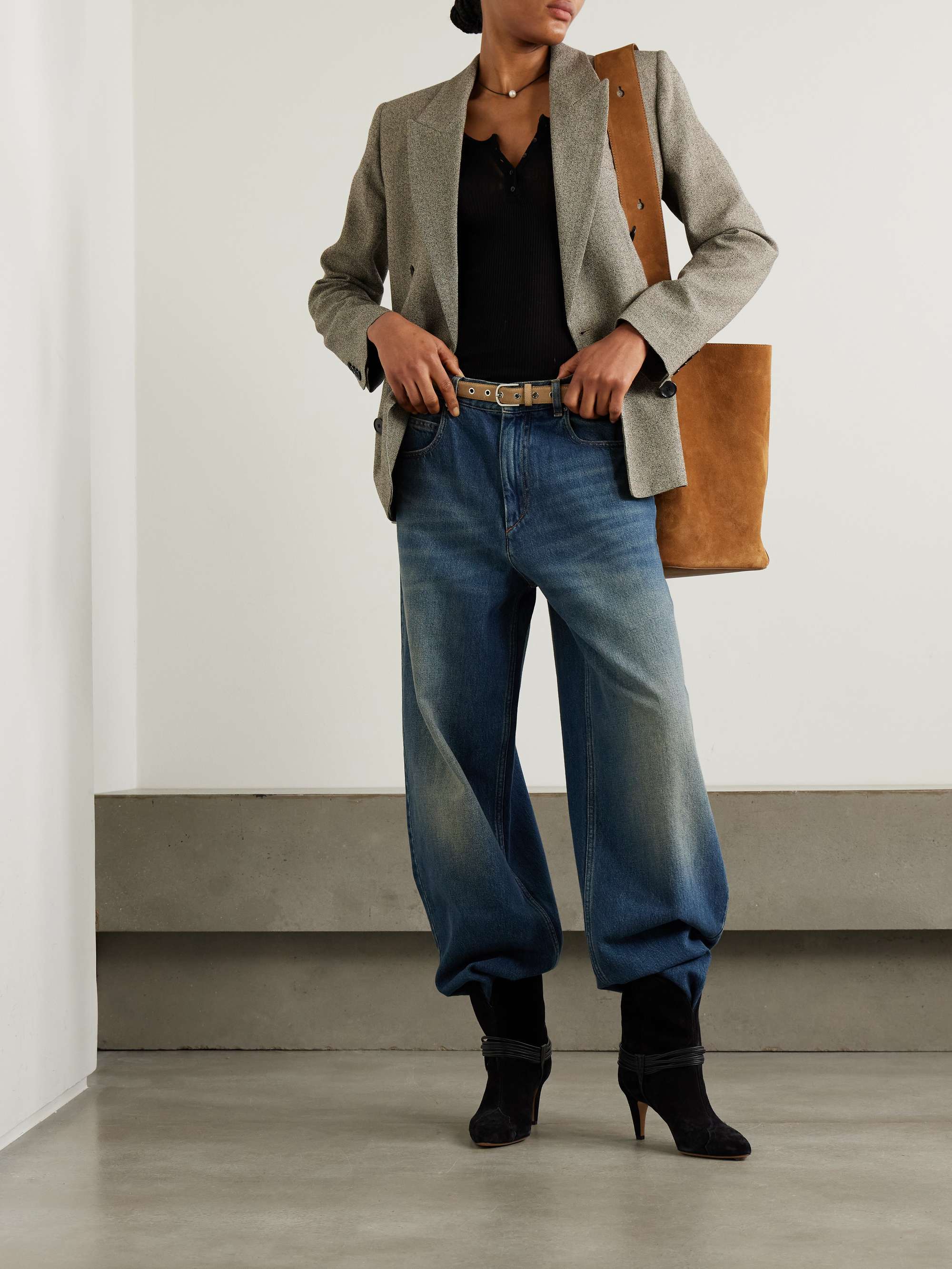 Irma double-breasted cotton-blend tweed blazer view