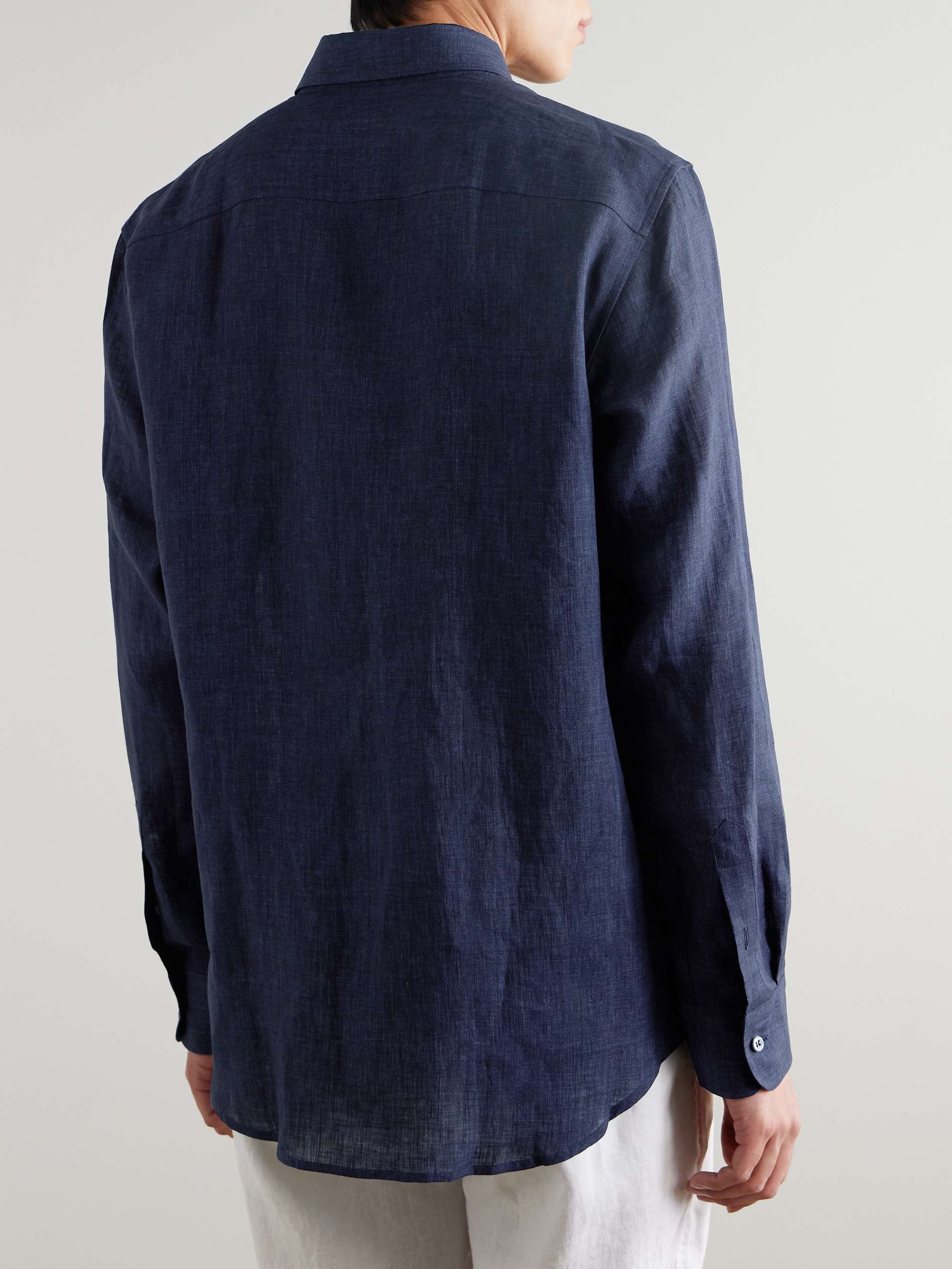 Button-Down Collar Linen Shirt view