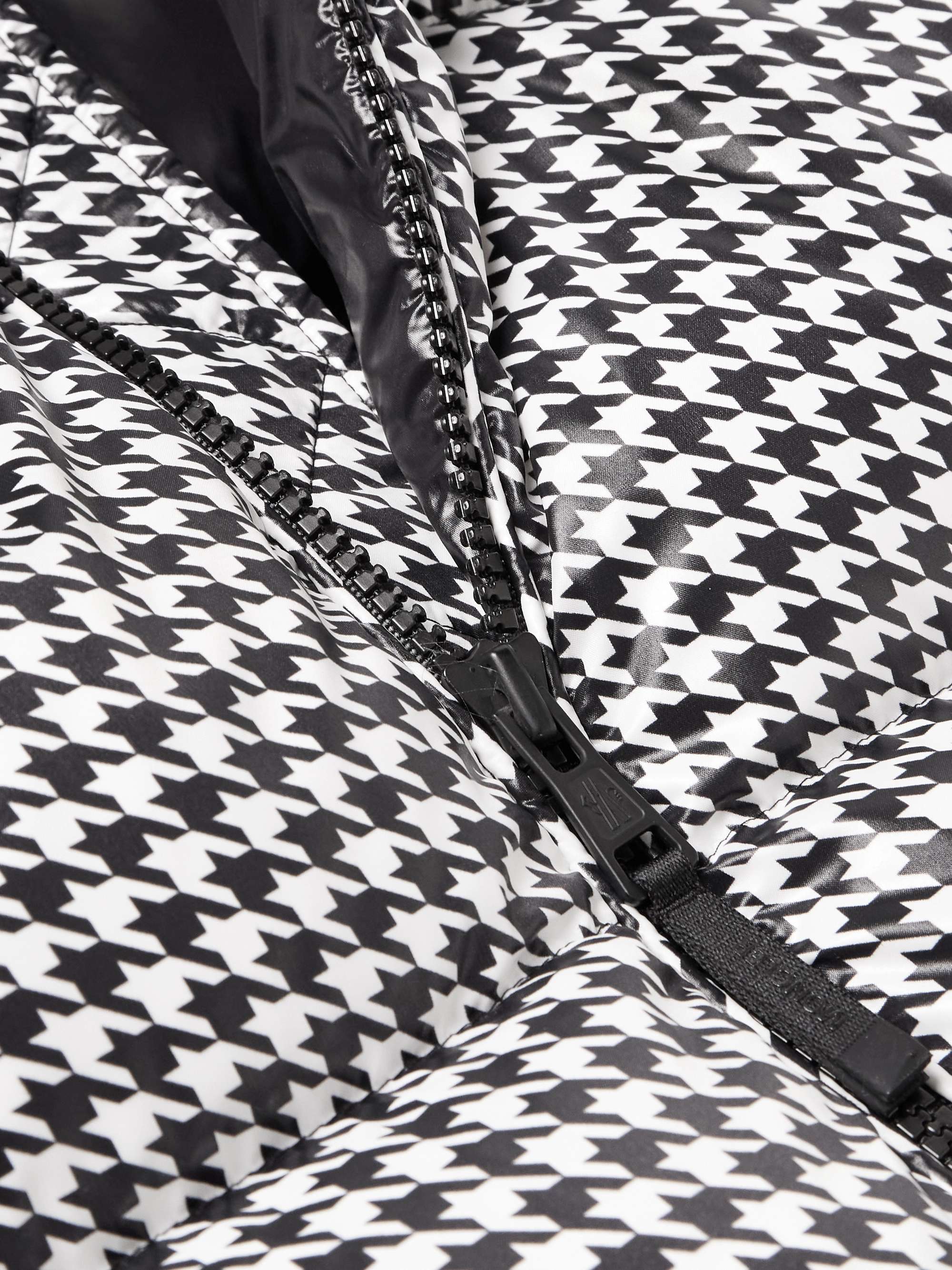 7 Moncler FRGMT Hiroshi Fujiwara Socotrine Houndstooth-Print Shell Hooded Down Jacket view