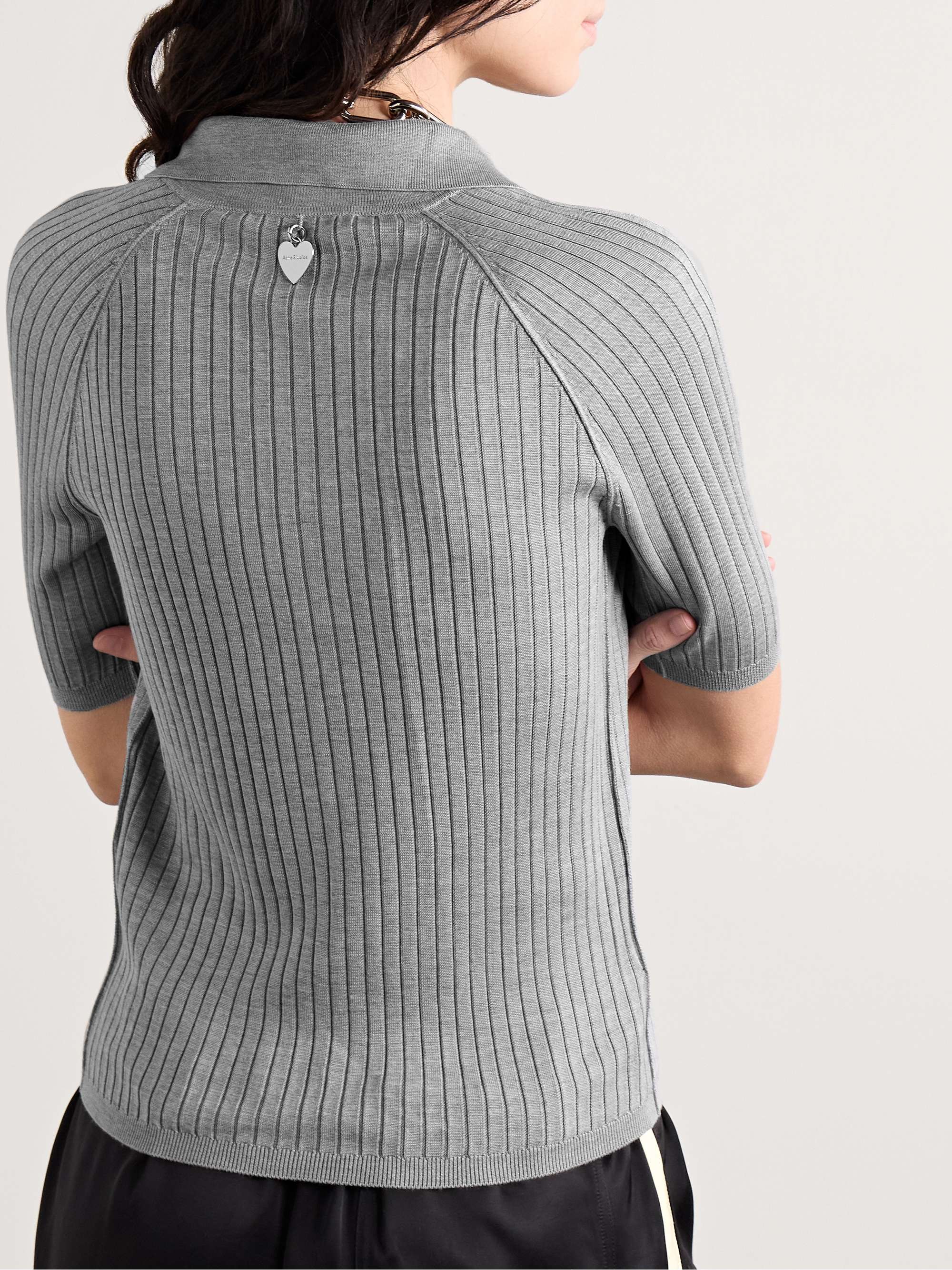 Ribbed silk top view
