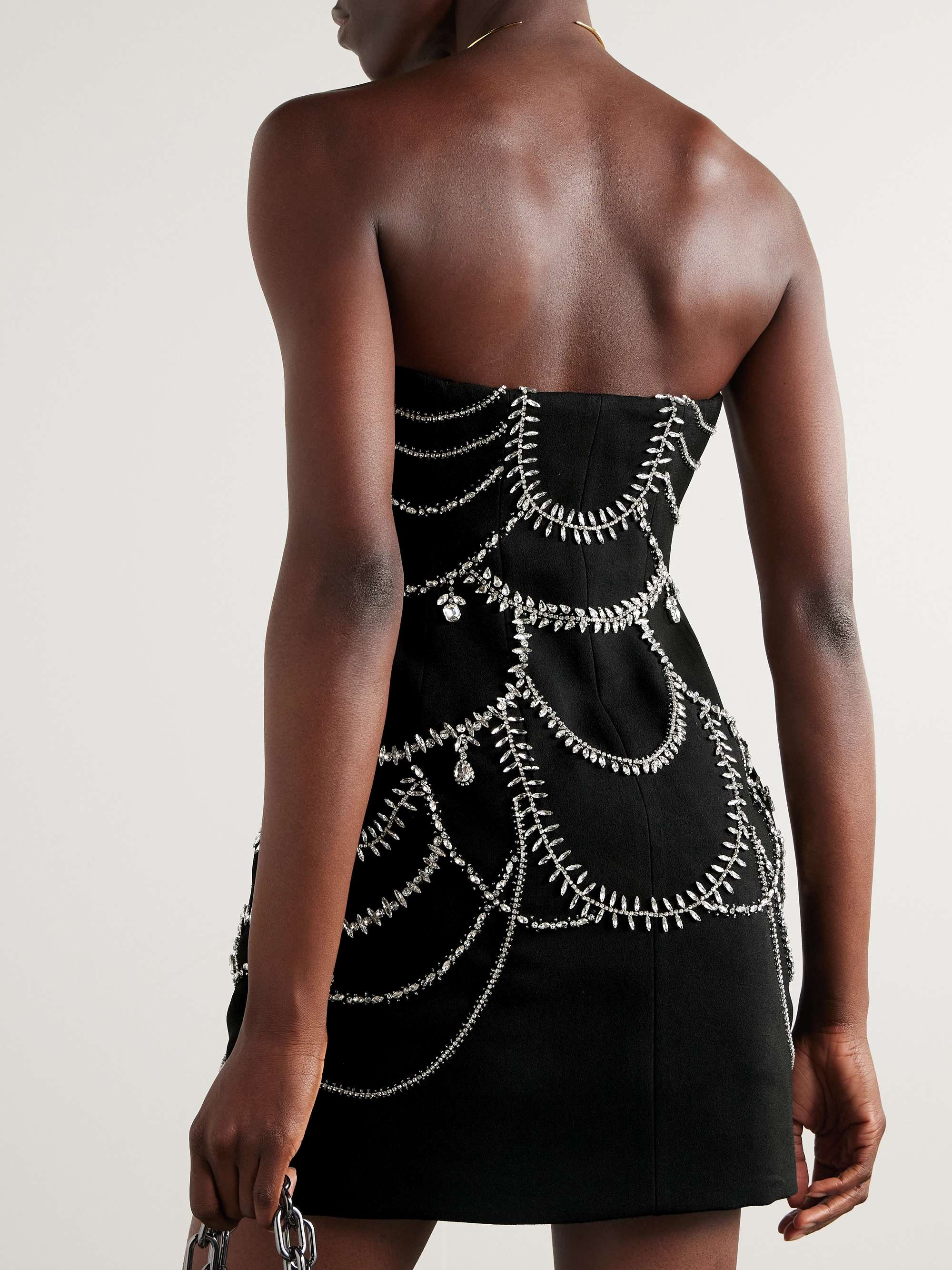 Arta strapless crystal-embellished cady mini dress view
