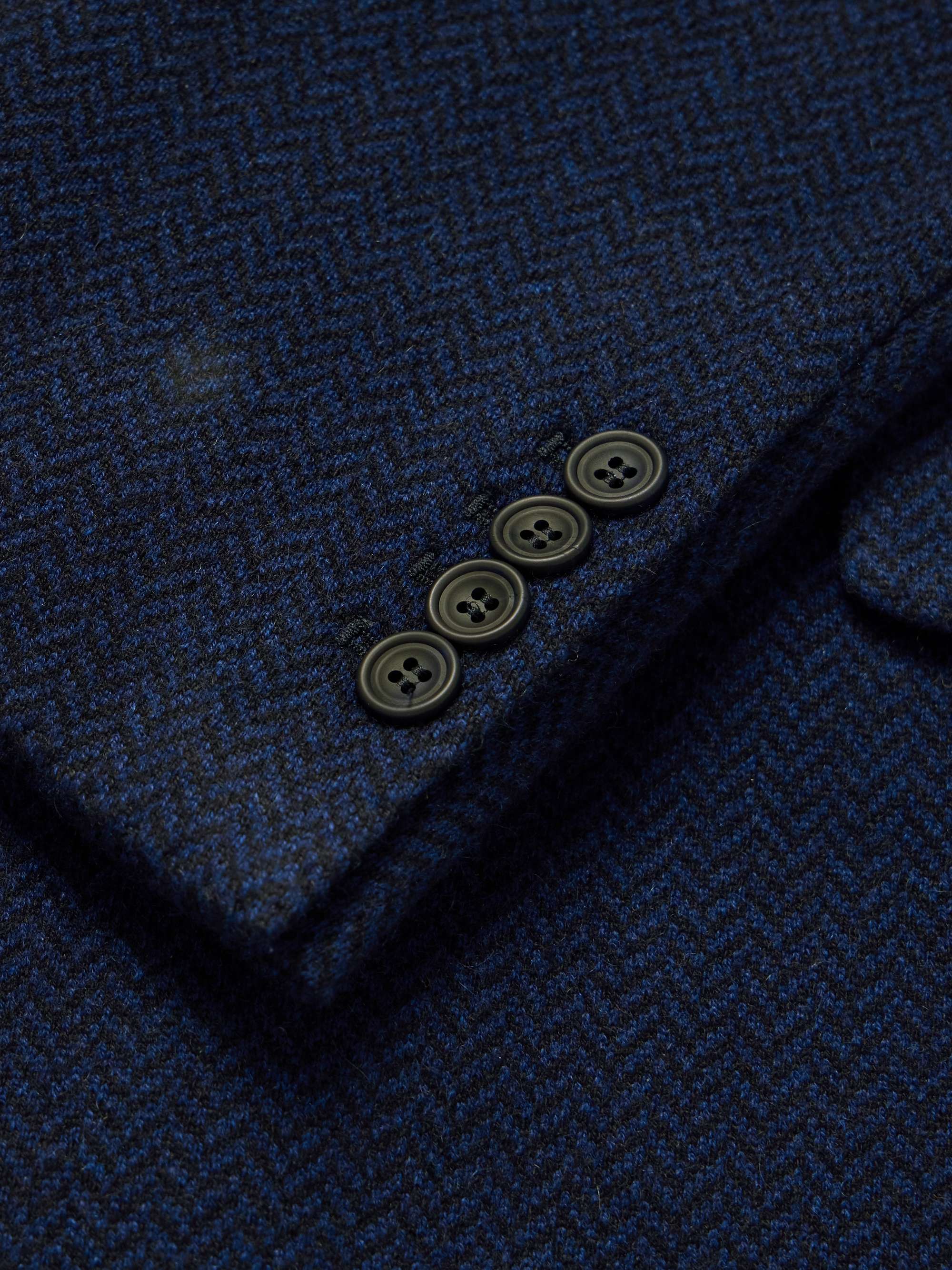 Double-Breasted Herringbone Cashmere Coat view