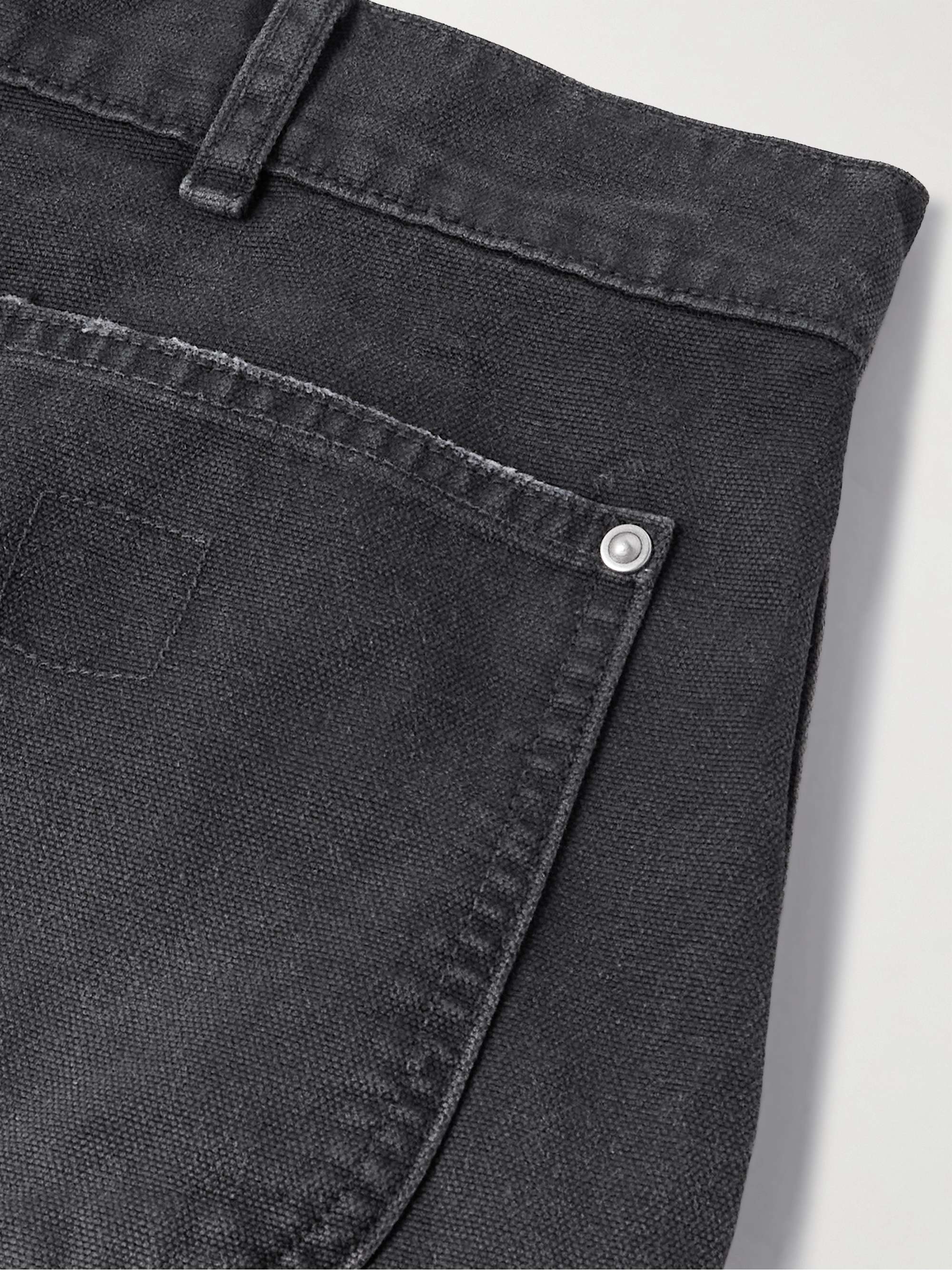 Straight-Leg Panelled Frayed Cotton-Canvas Shorts view