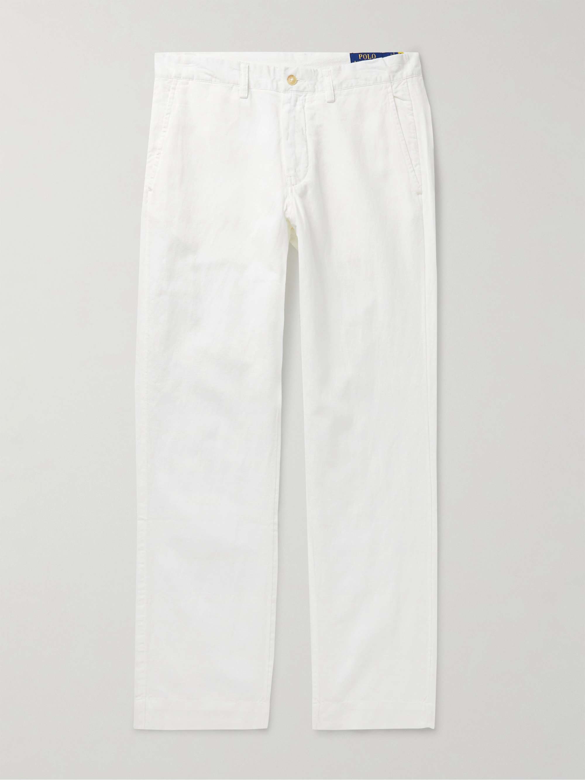 Slim-Fit Straight-Leg Linen and Cotton-Blend Trousers hero visual