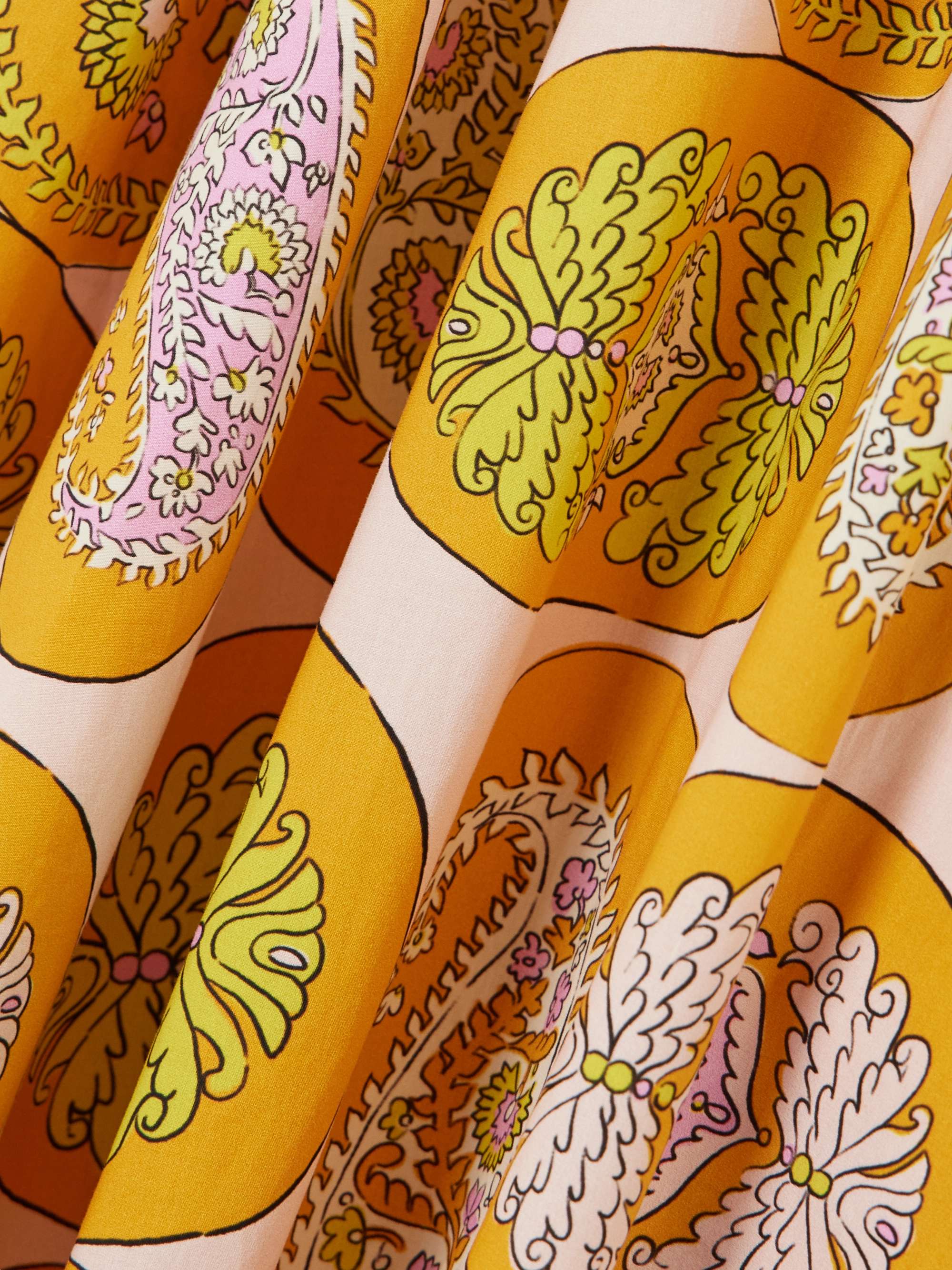 Diana pleated printed organic cotton midi dress view