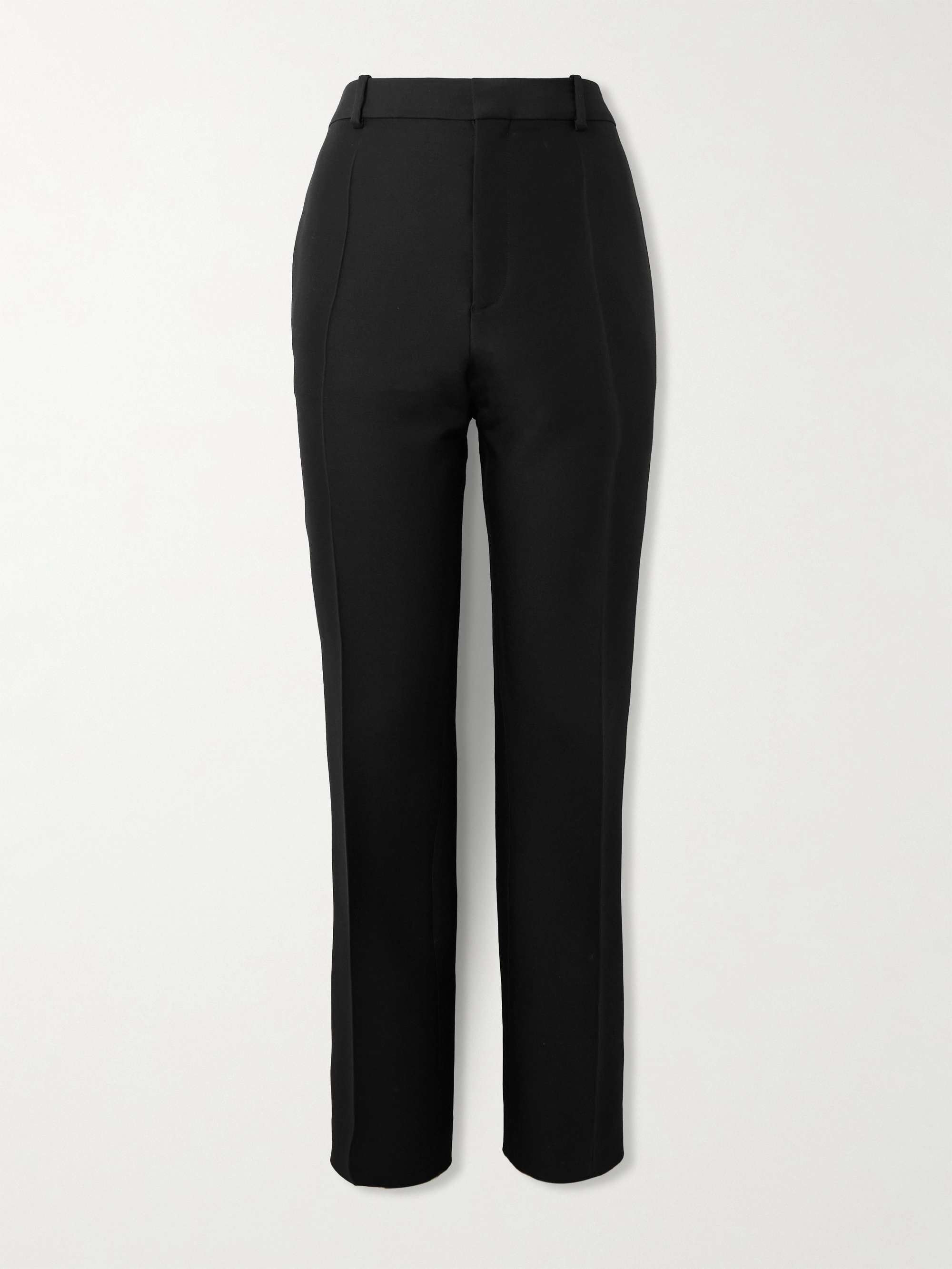 Slim-Fit Straight-Leg Grain de Poudre Wool and Silk-Blend Trousers hero visual