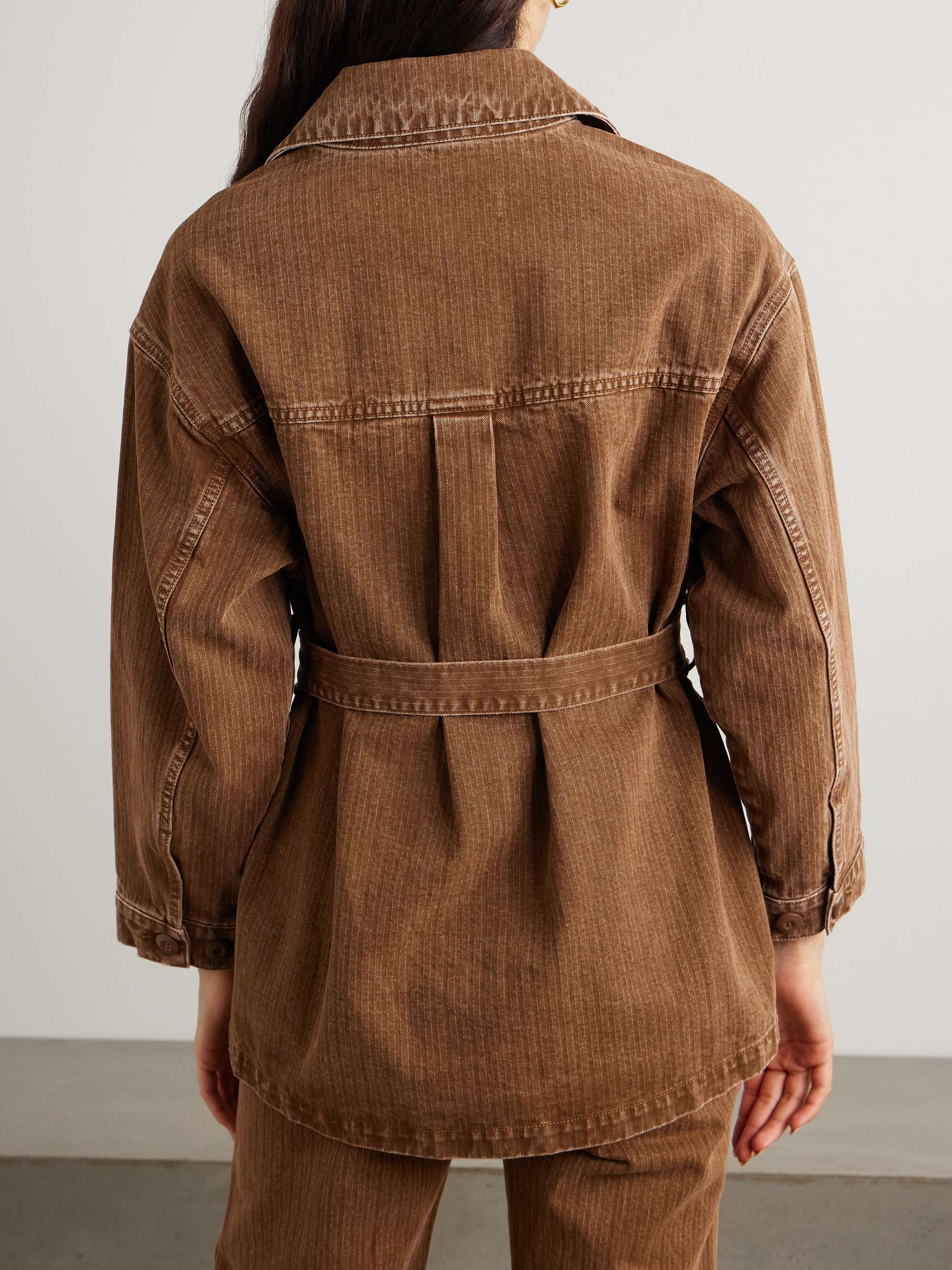 Ramone belted herringbone cotton-twill jacket view