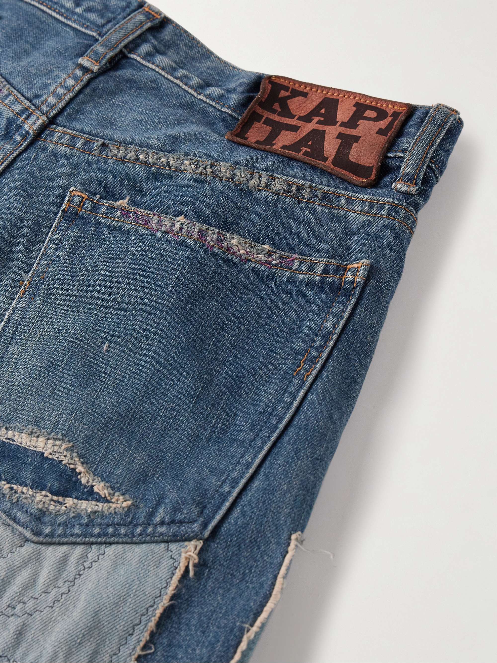 Crazy Dixie Flared Distressed Patchwork Jeans view