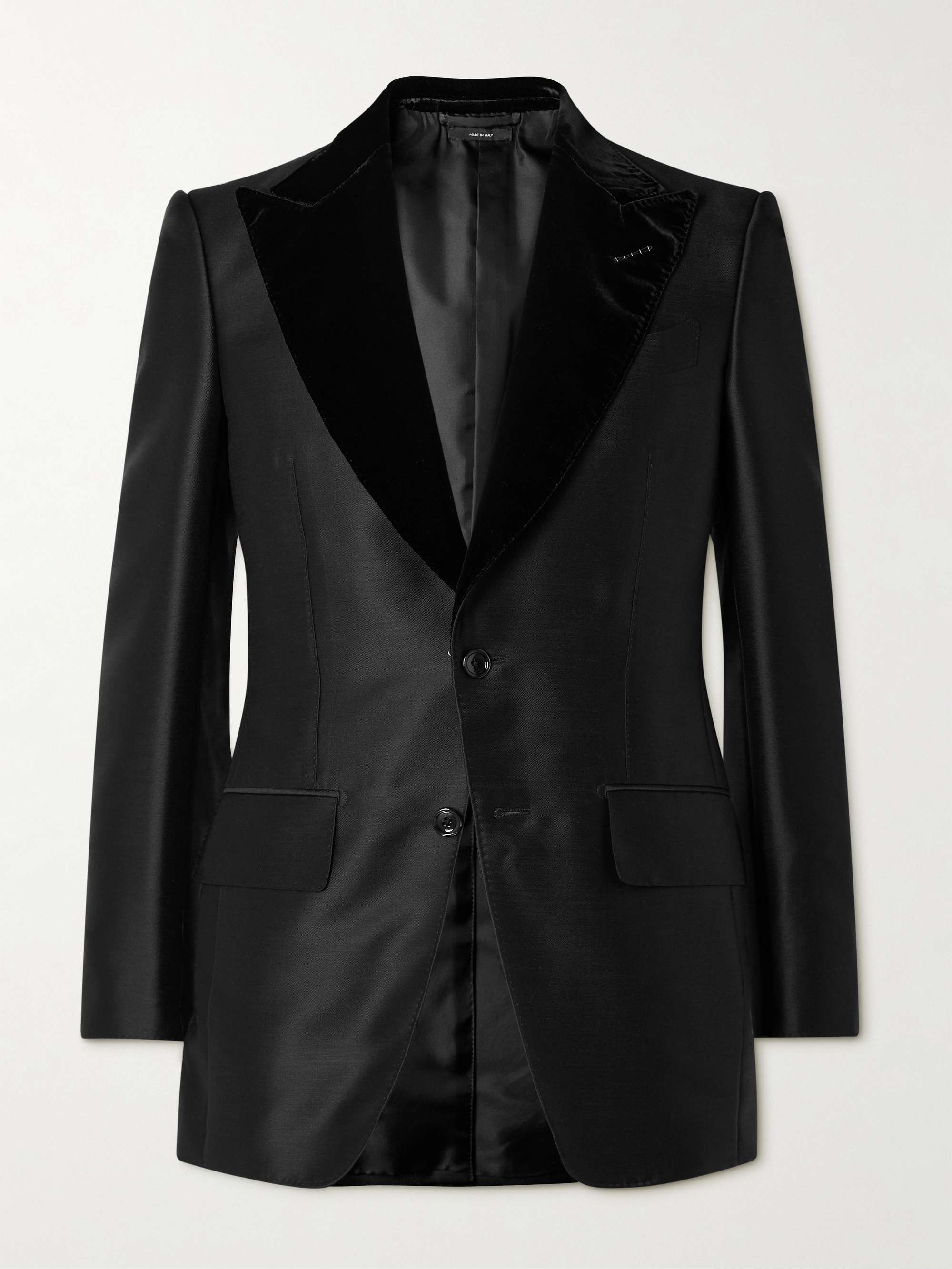 Velvet-Trimmed Wool, Mohair and Silk-Blend Tuexedo Jacket hero visual
