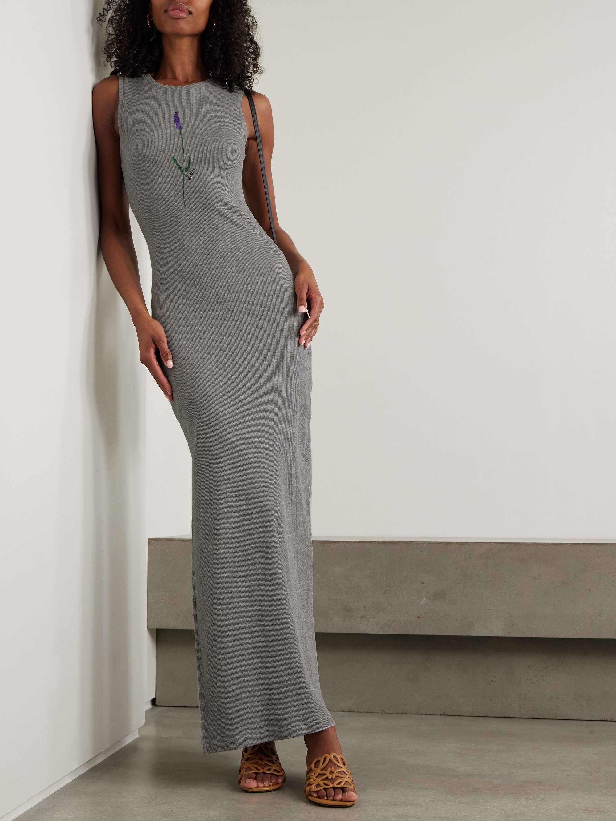 + Paula's Ibiza floral-print ribbed stretch-jersey maxi dress view