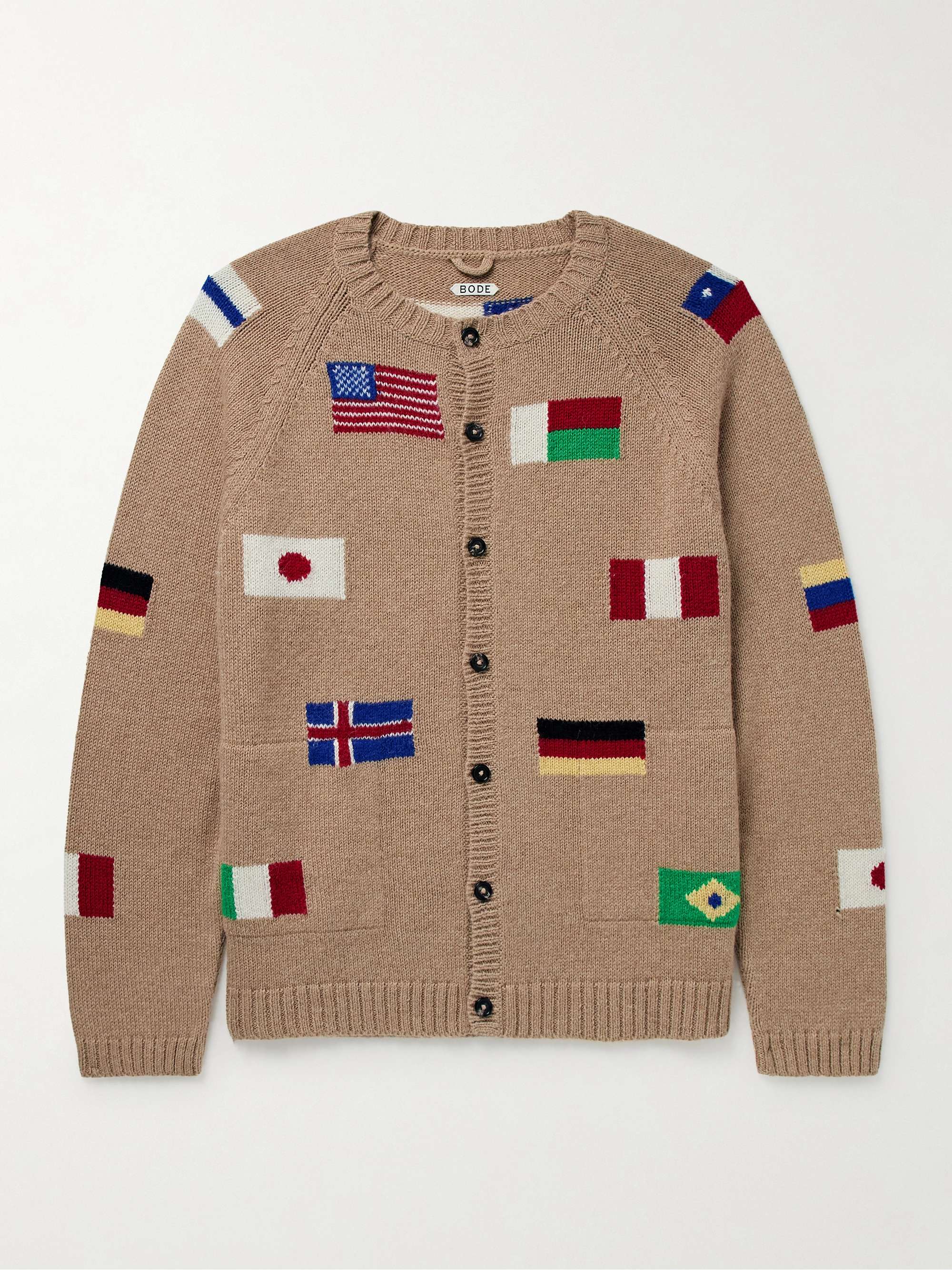 Round-the-World Intarsia Alpaca and Merino Wool-Blend Cardigan hero visual
