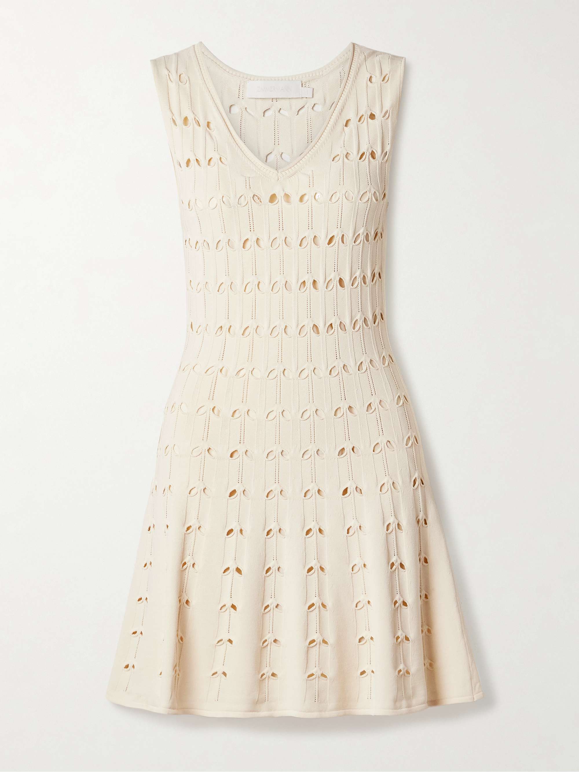 Rhiannon cutout pointelle-knit cotton-blend mini dress hero visual
