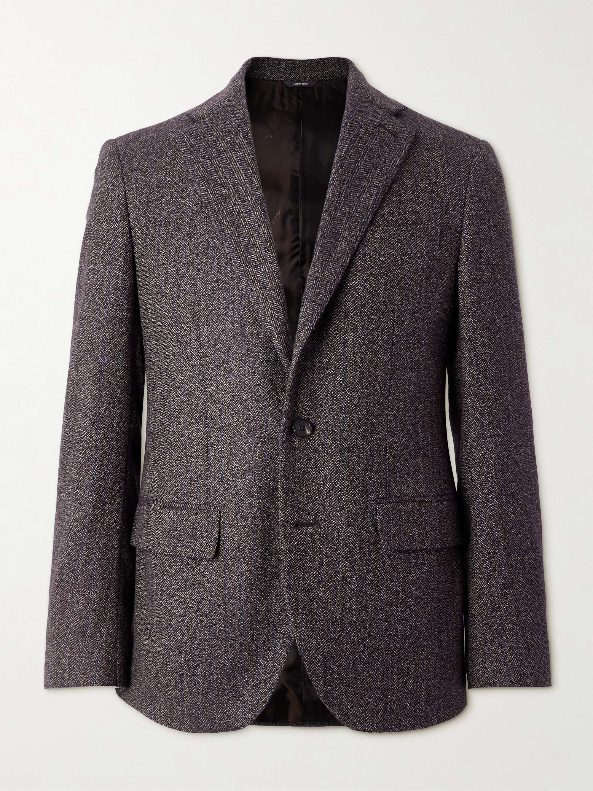 Torino Pinstripe Herringbone Cashmere-Tweed Blazer hero visual