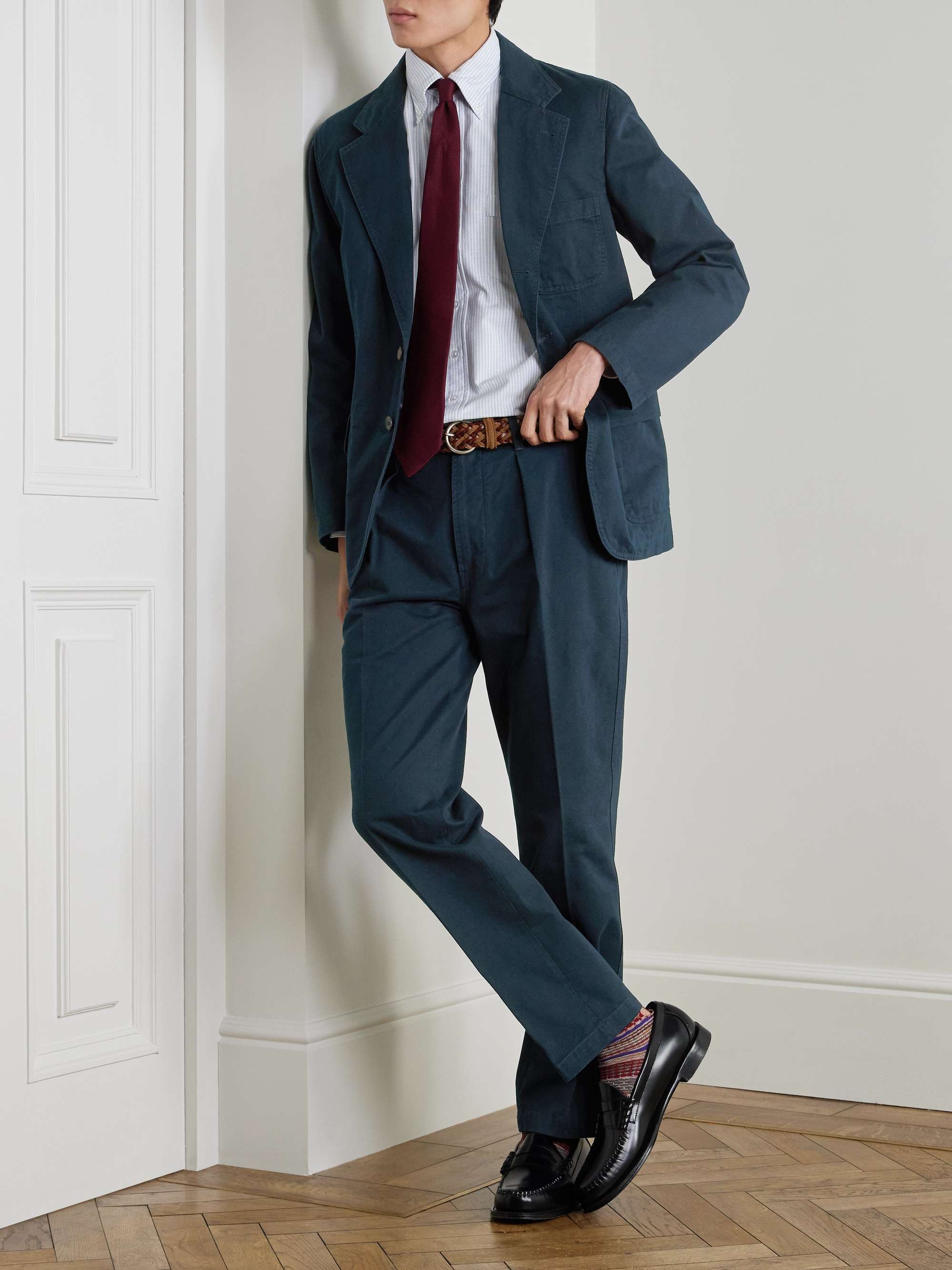Mk. I Games Tapered Pleated Cotton-Twill Suit Trousers view