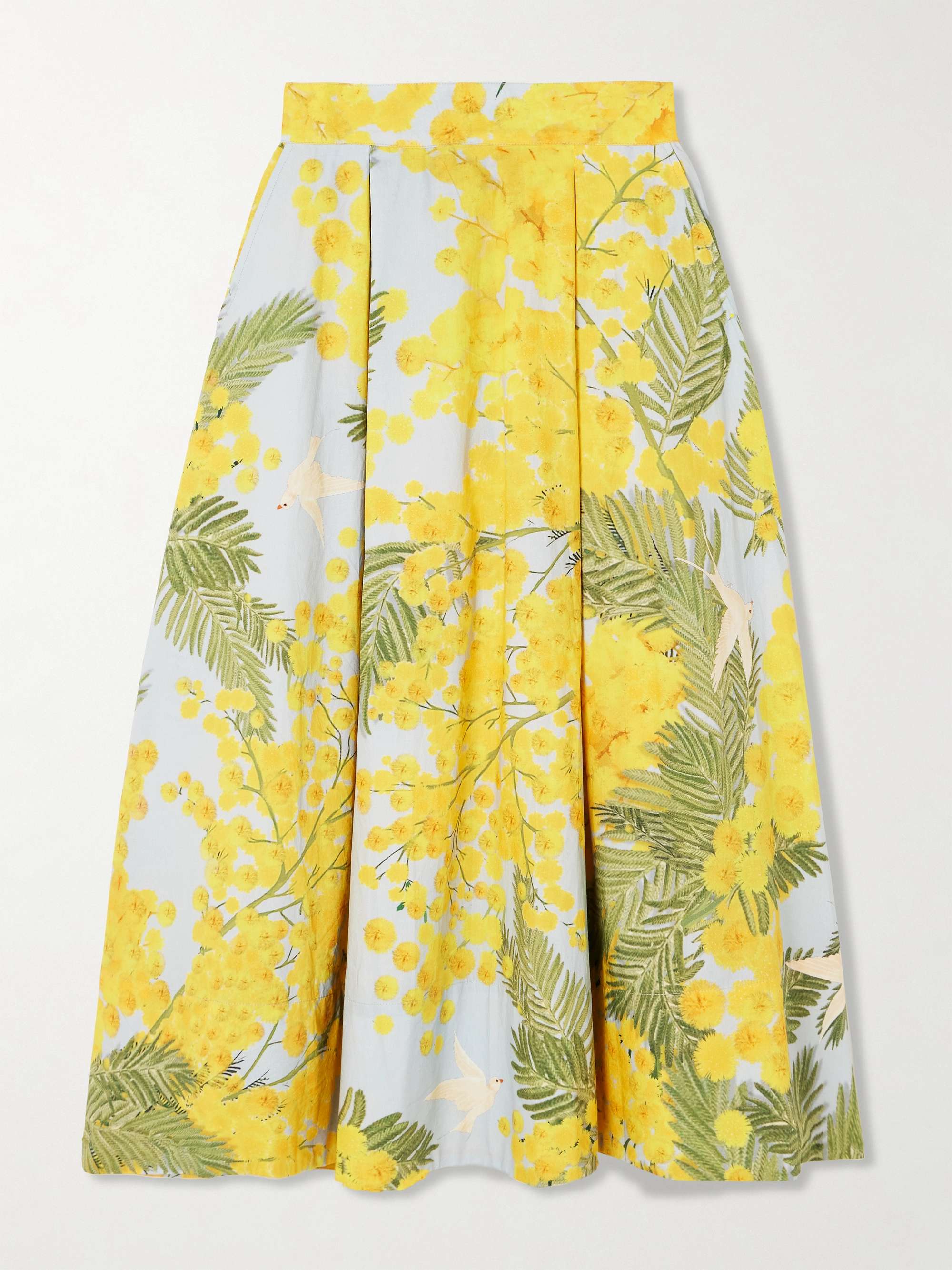 Wynona floral-print cotton-poplin midi skirt hero visual