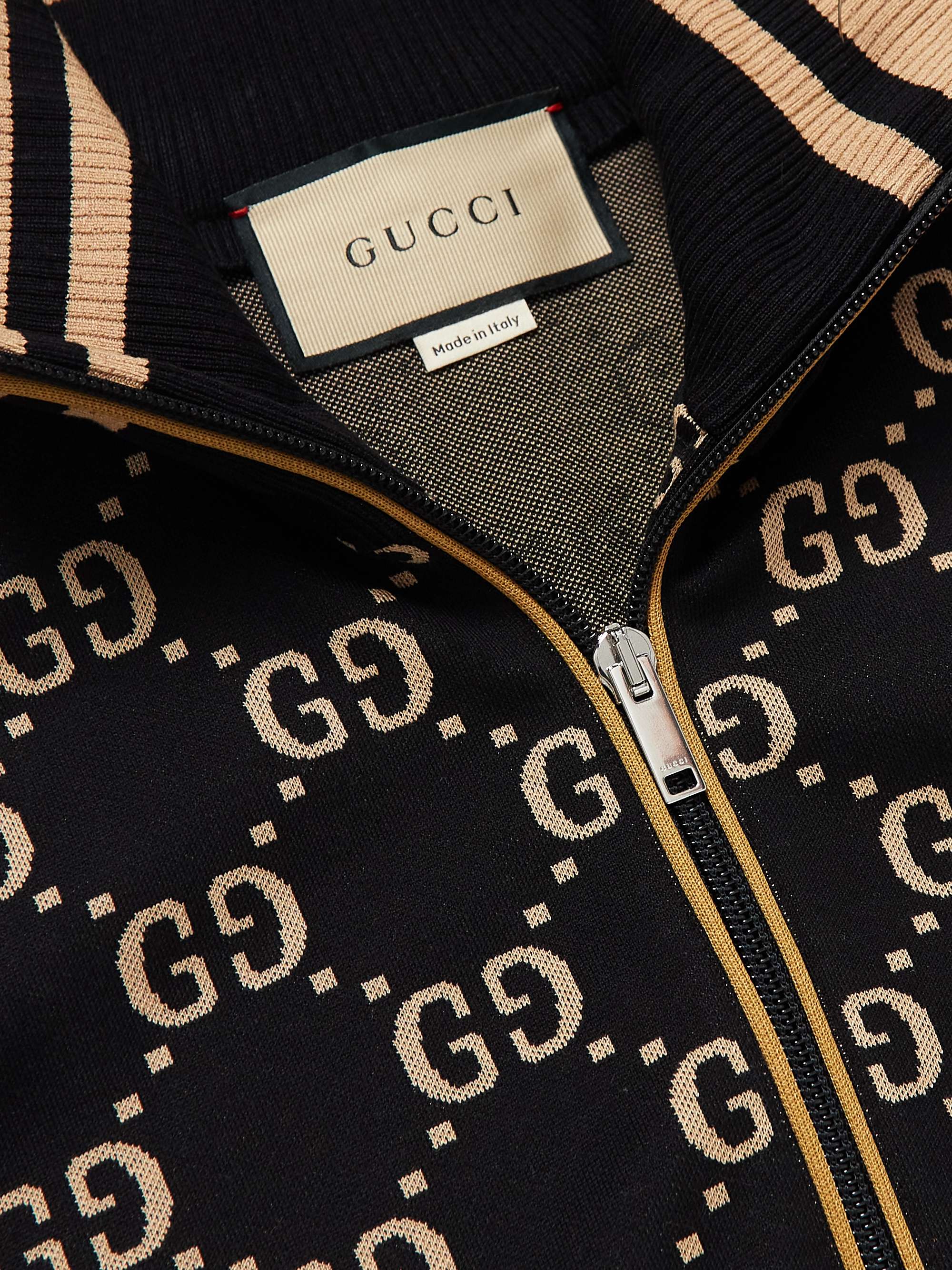 Webbing-Trimmed Monogrammed Cotton-Jersey Track Jacket view