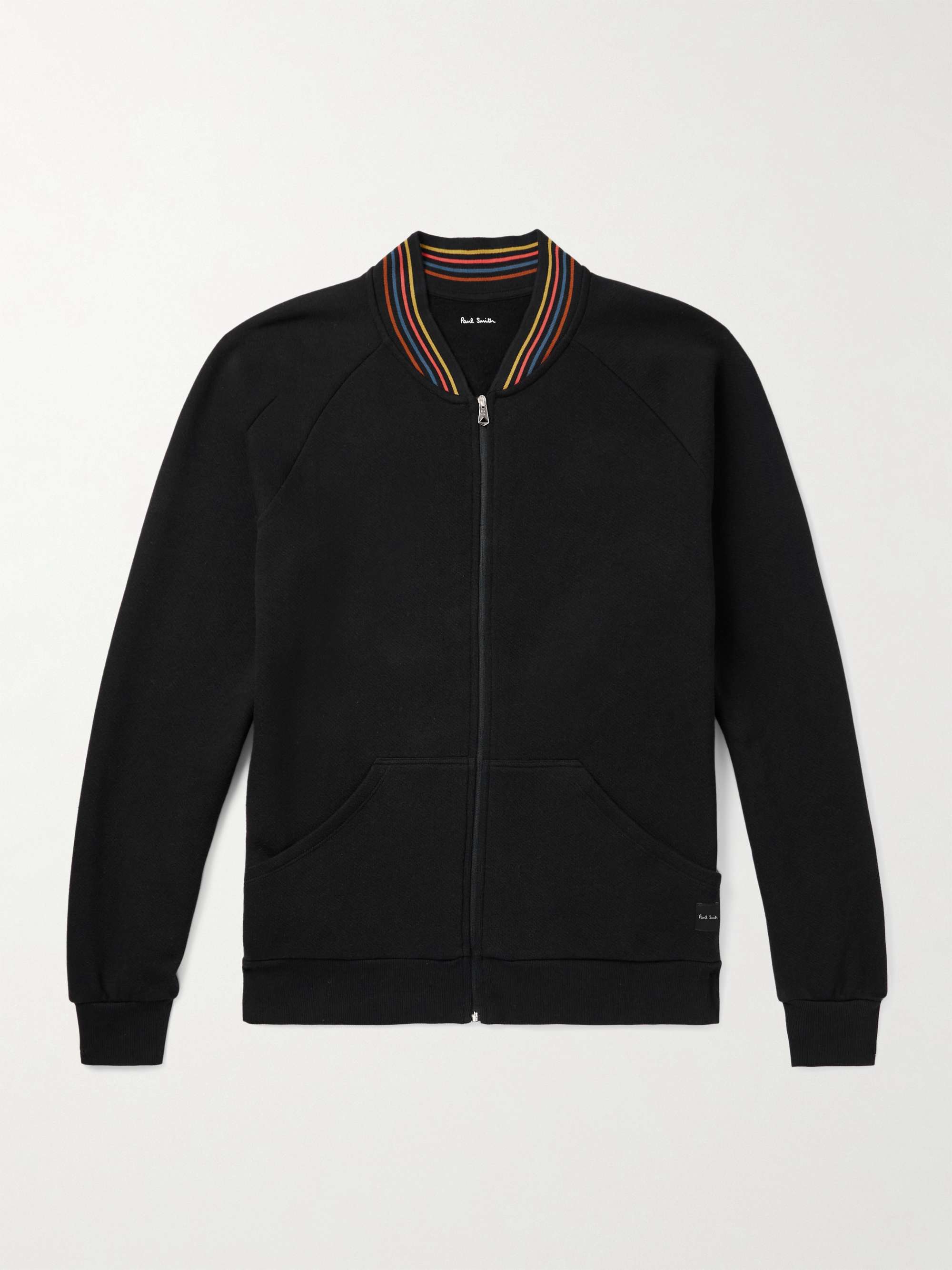 Striped Cotton-Jersey Zip-Up Sweatshirt hero visual