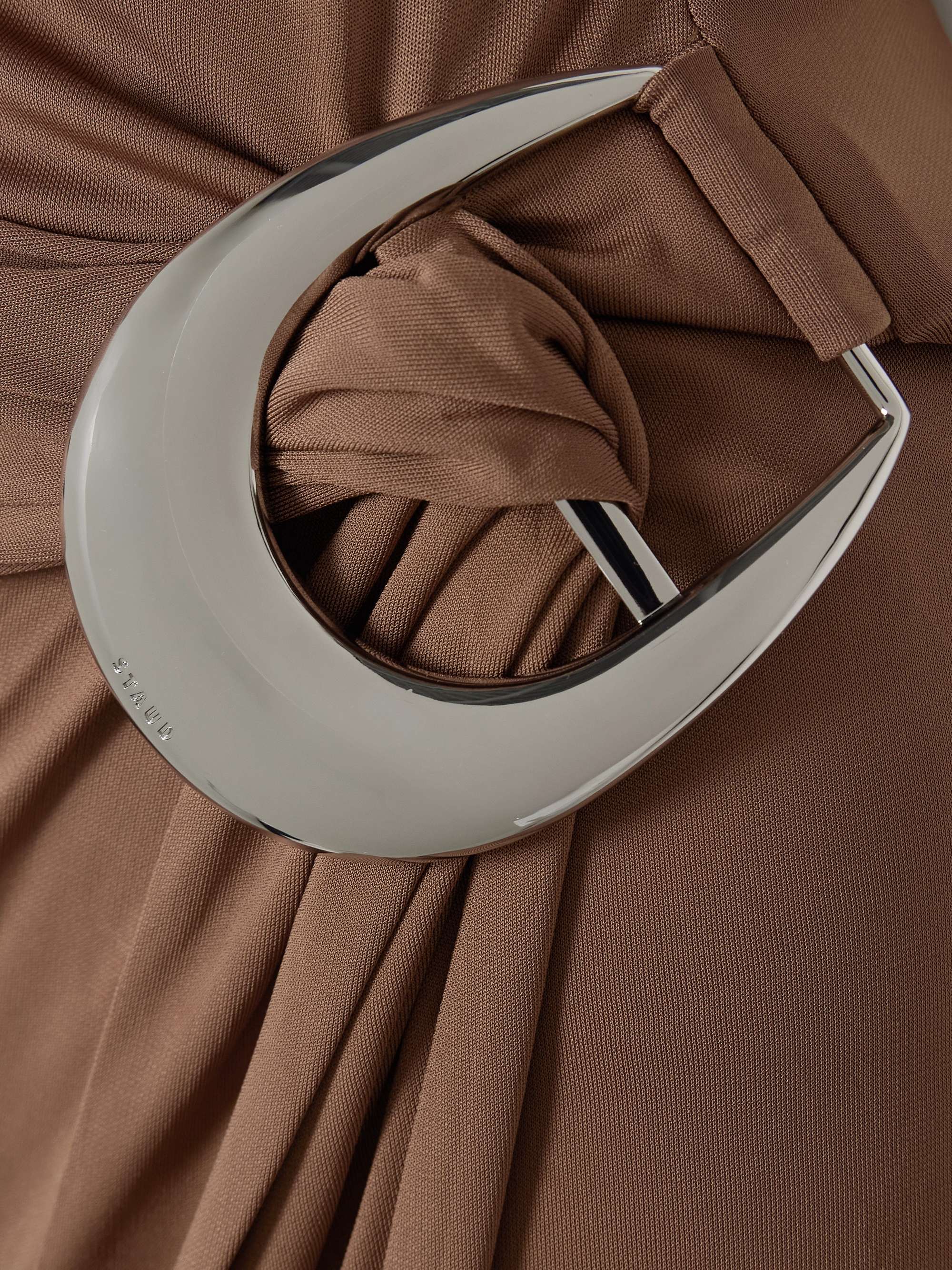 Talia buckled ruched jersey midi dress view