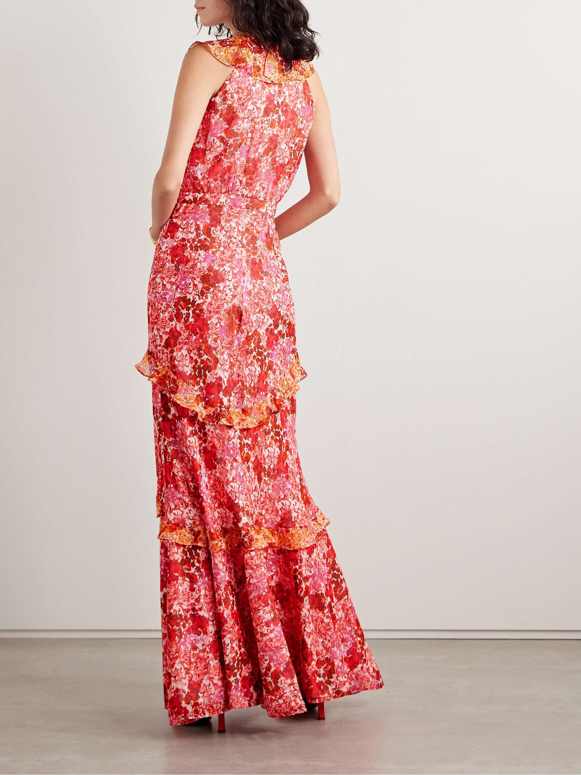 Rita ruffled tiered floral-print silk-georgette maxi dress view