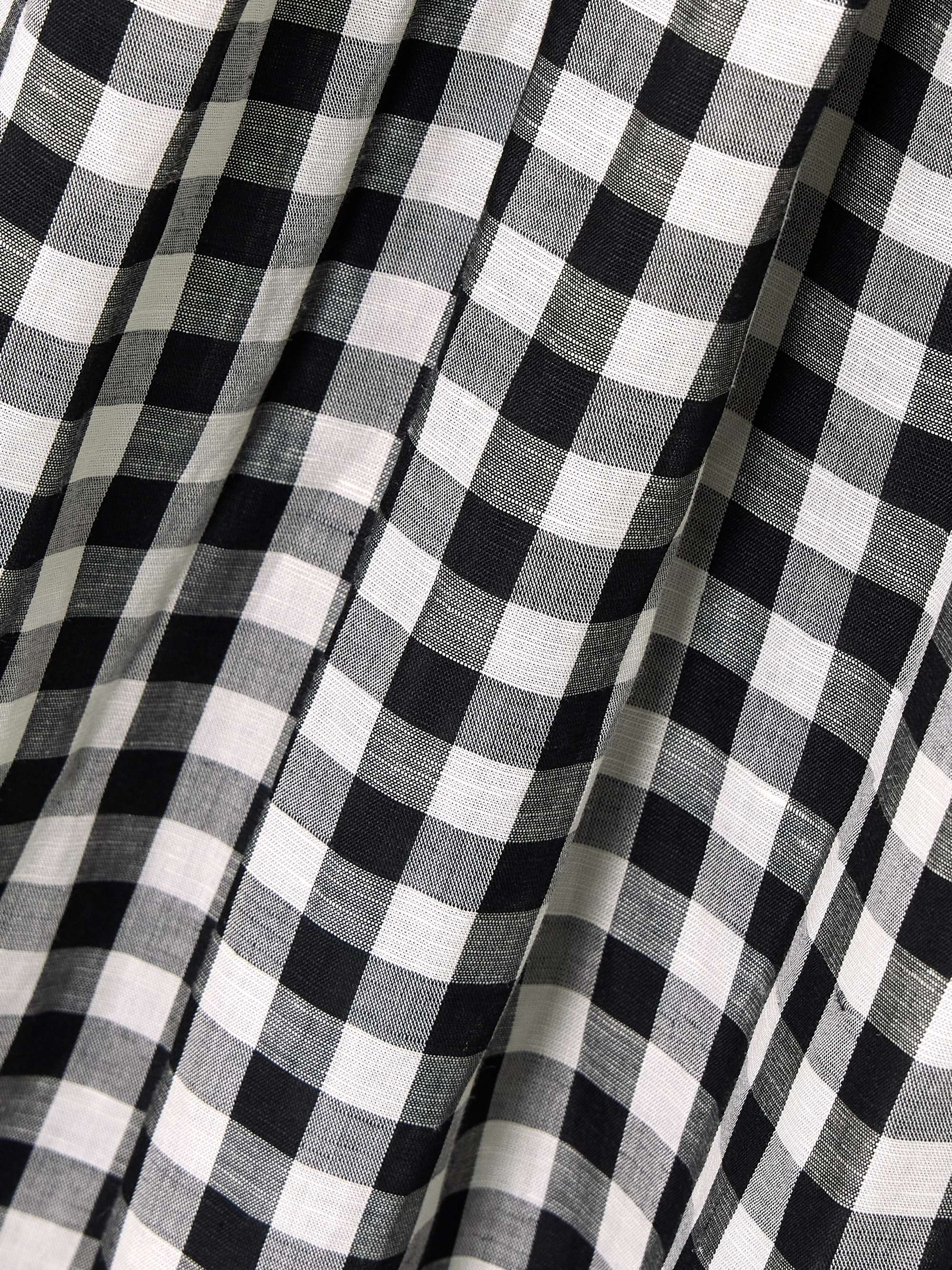 Leslie tie-detailed smocked gingham voile midi dress view