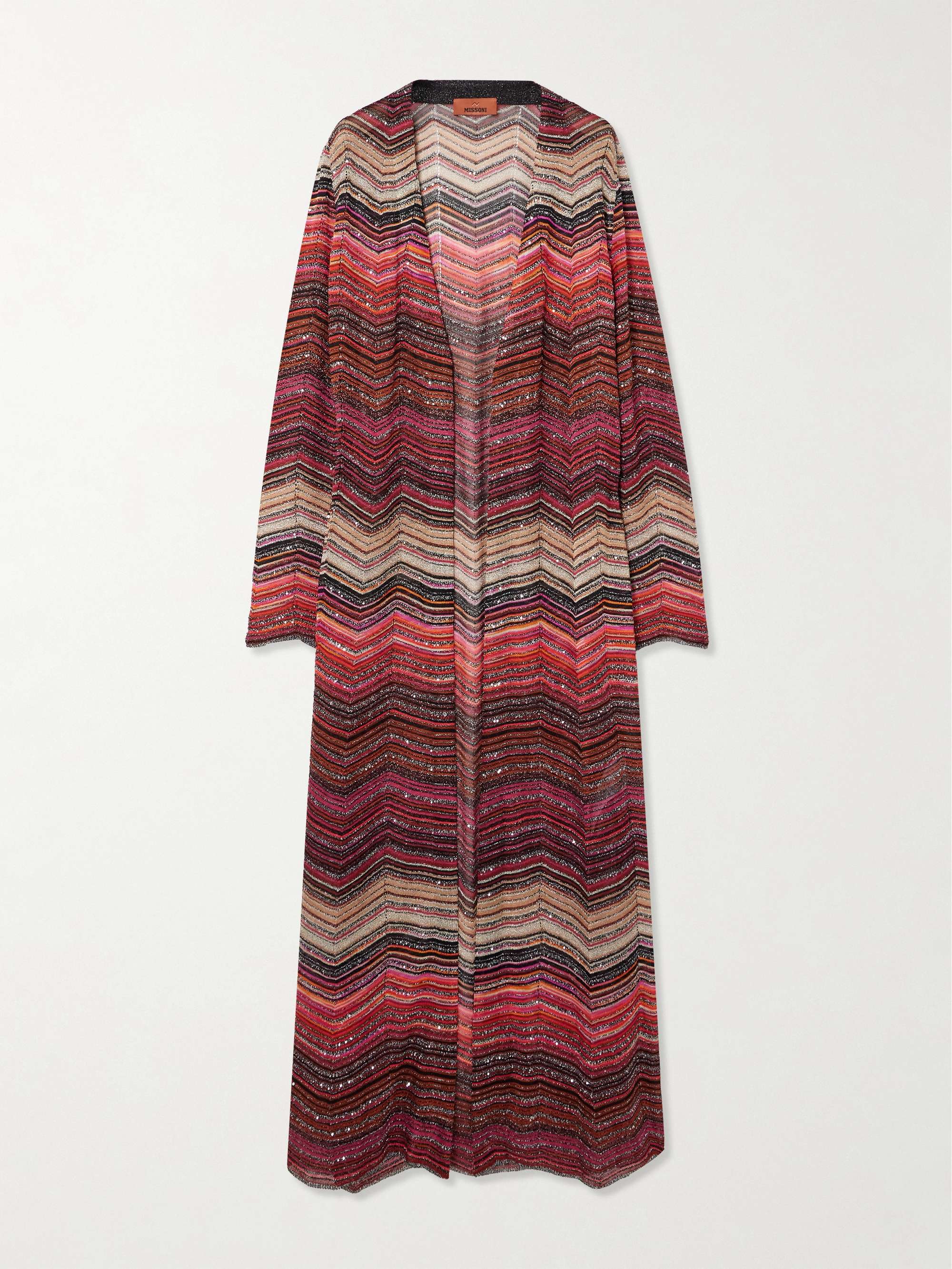 Mare sequined striped metallic crochet-knit cardigan hero visual
