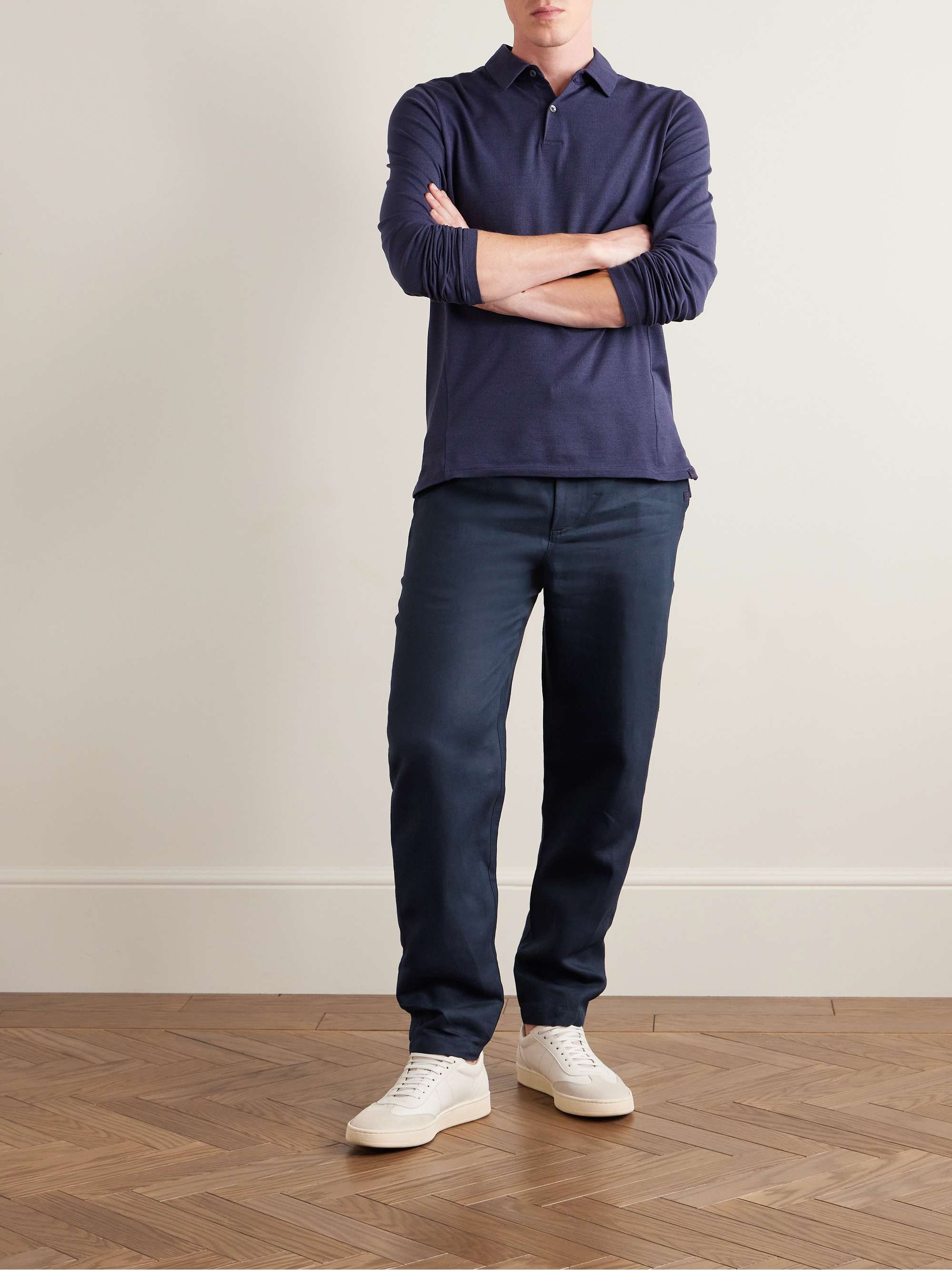 Sydney 2 Slim-Fit Linen Drawstring Trousers view