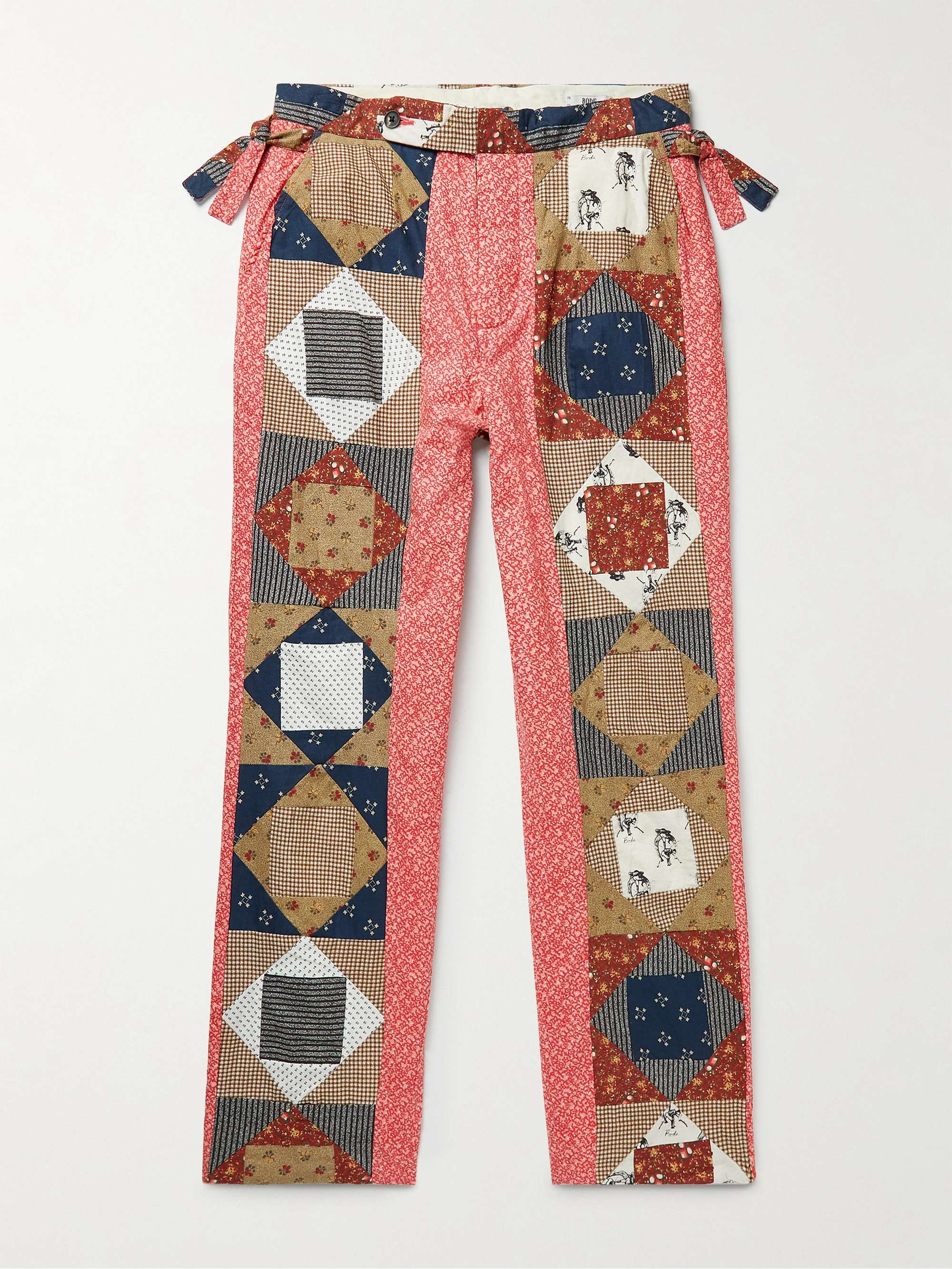 Straight-Leg Patchwork Printed Cotton Trousers hero visual