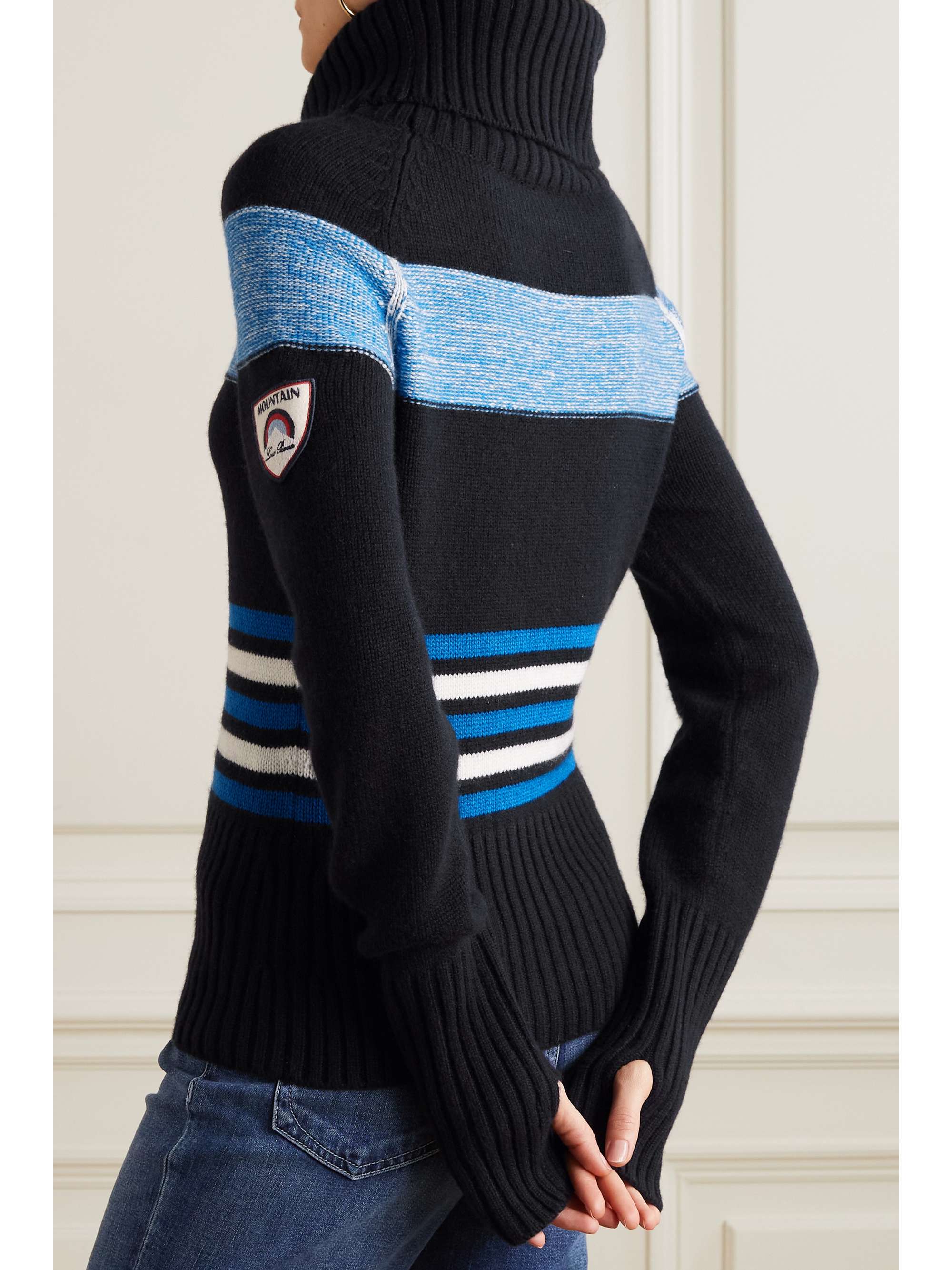 Courmayeur appliquéd striped cashmere turtleneck sweater view