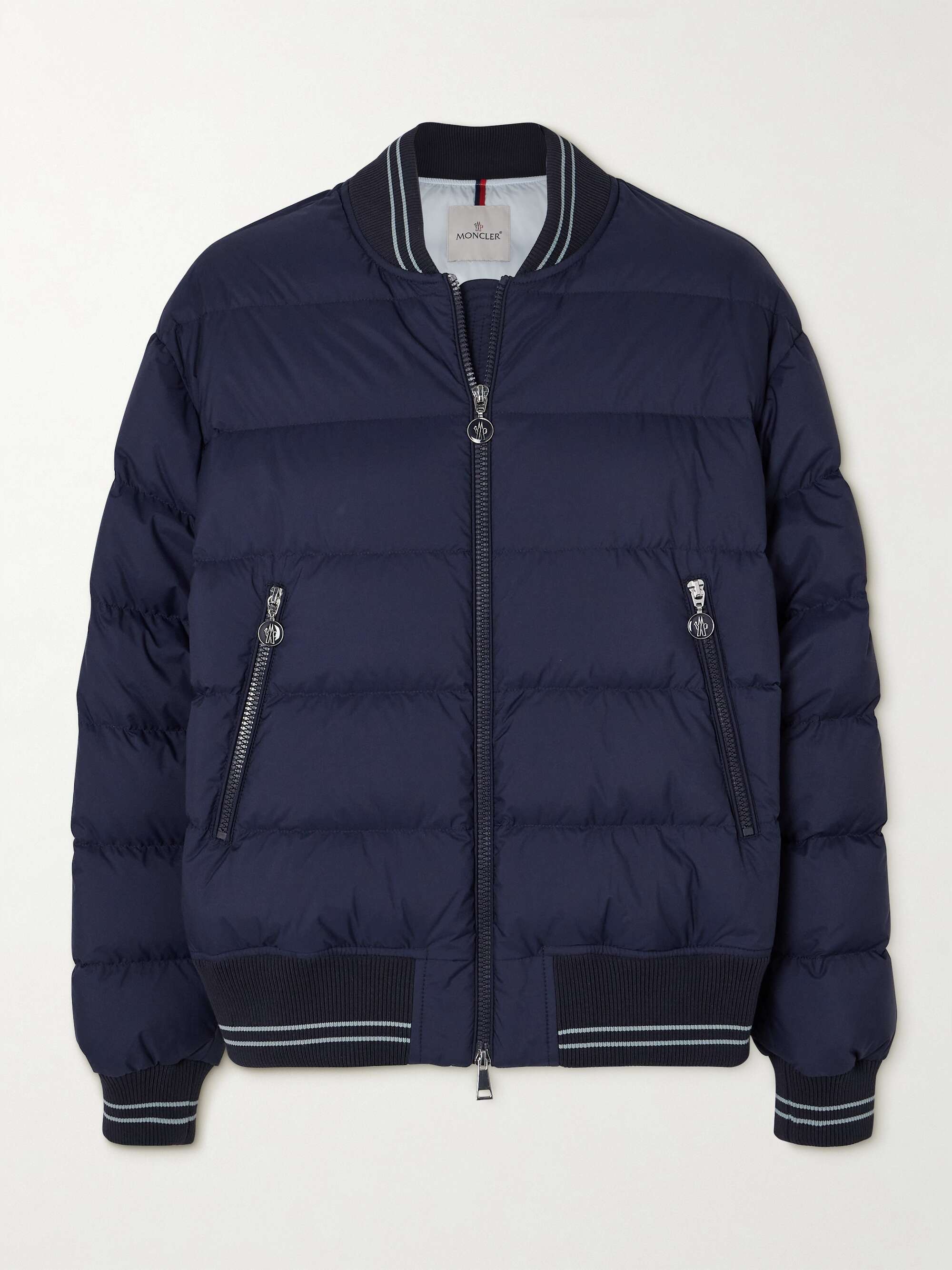 Argo ribbed knit-trimmed quilted shell down bomber jacket hero visual
