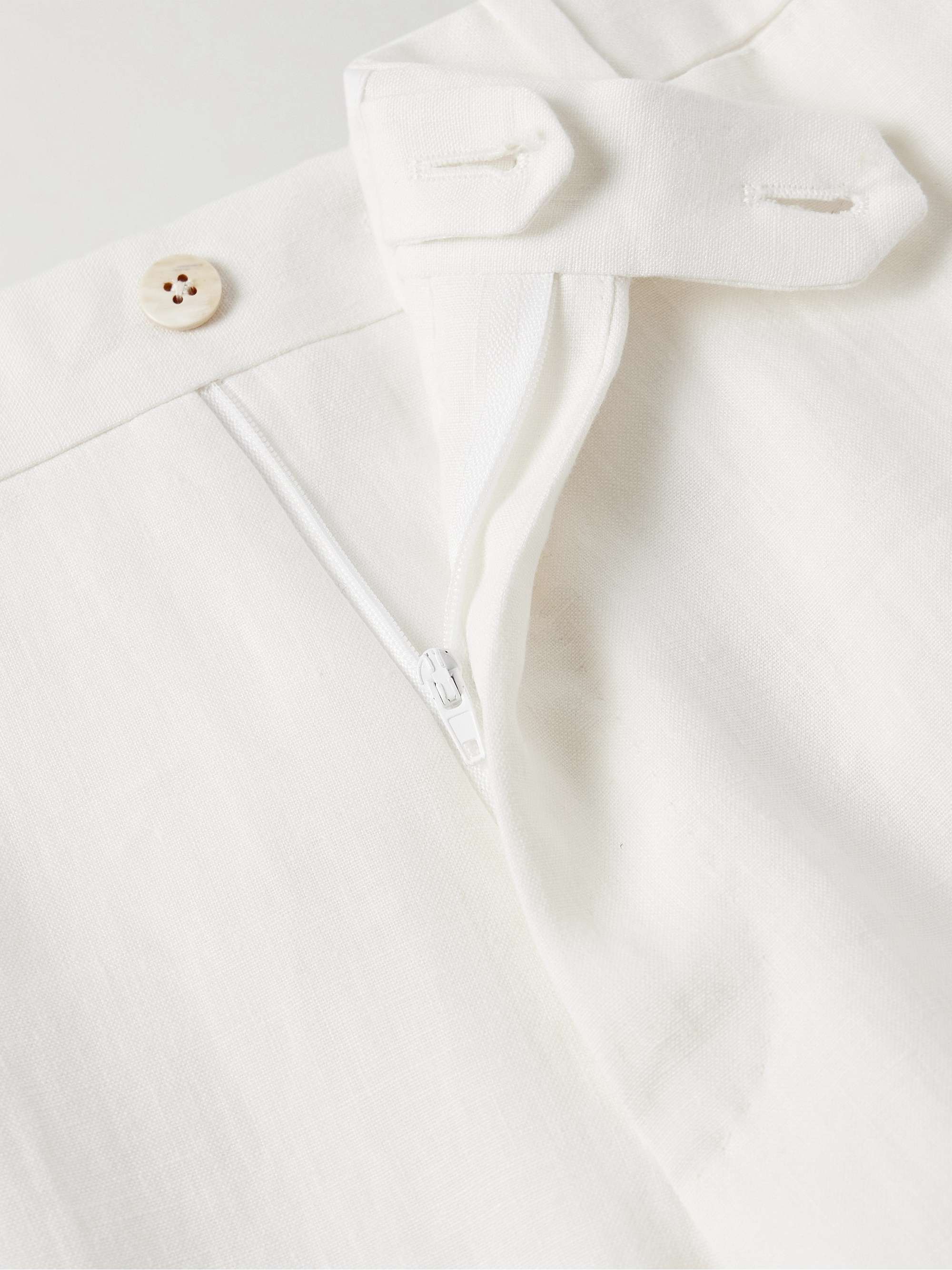 Straight-Leg Linen Suit Trousers view