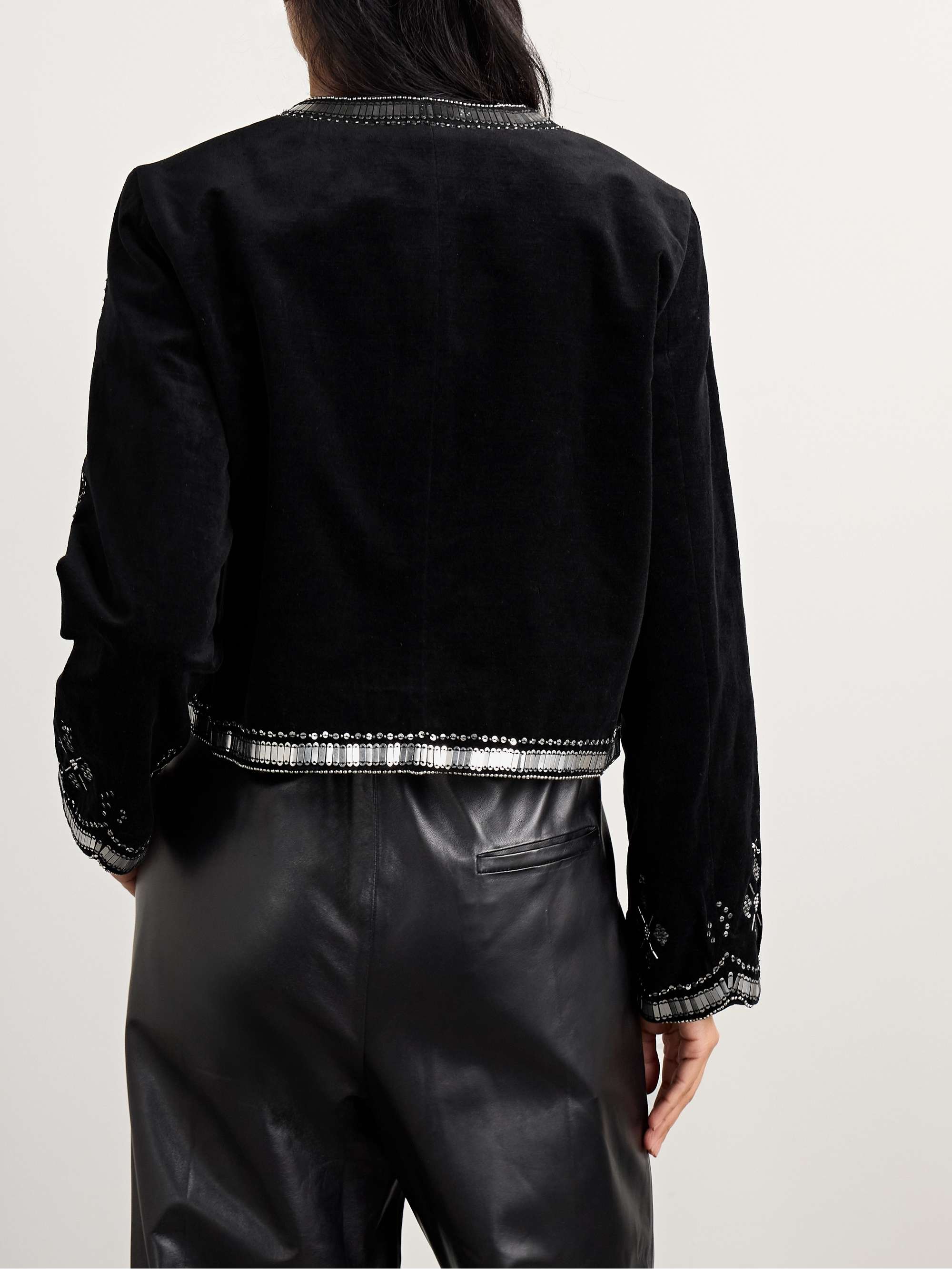 Hady embellished cotton-velvet jacket view