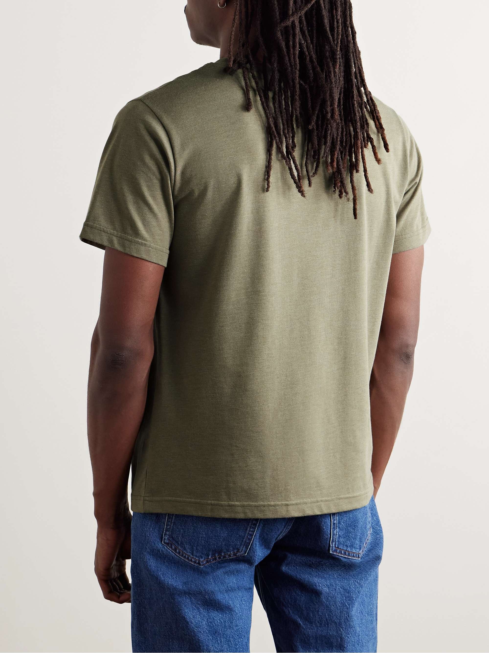 Brode Logo-Embroidered Organic Cotton-Blend Jersey T-Shirt view