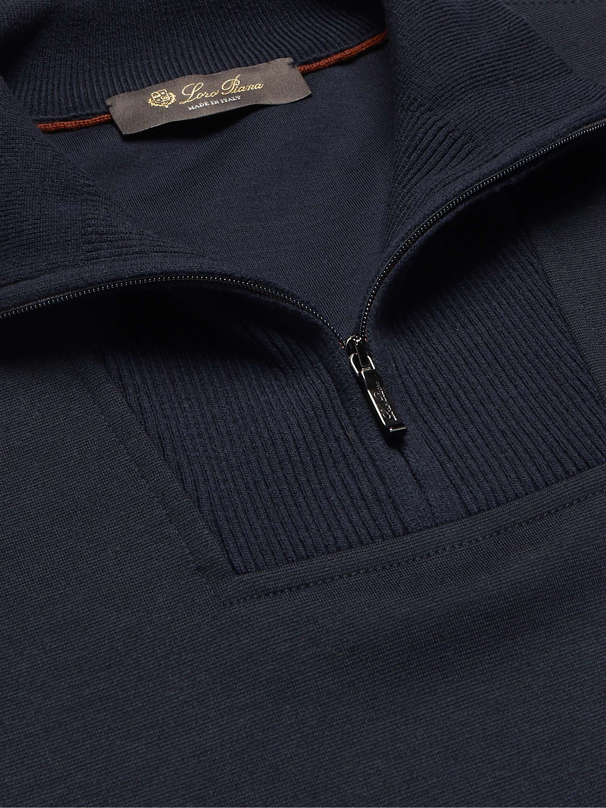 Virgin Wool-Blend Half-Zip Sweater view