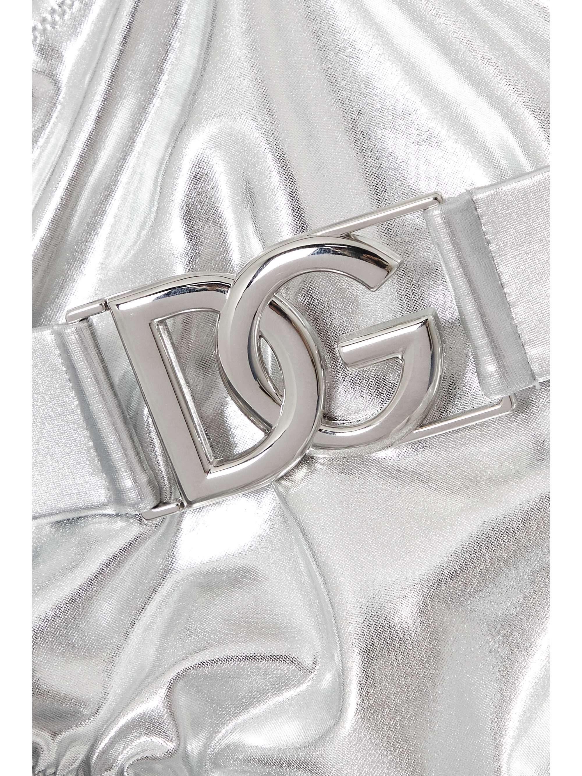 Embellished metallic halterneck swimsuit view